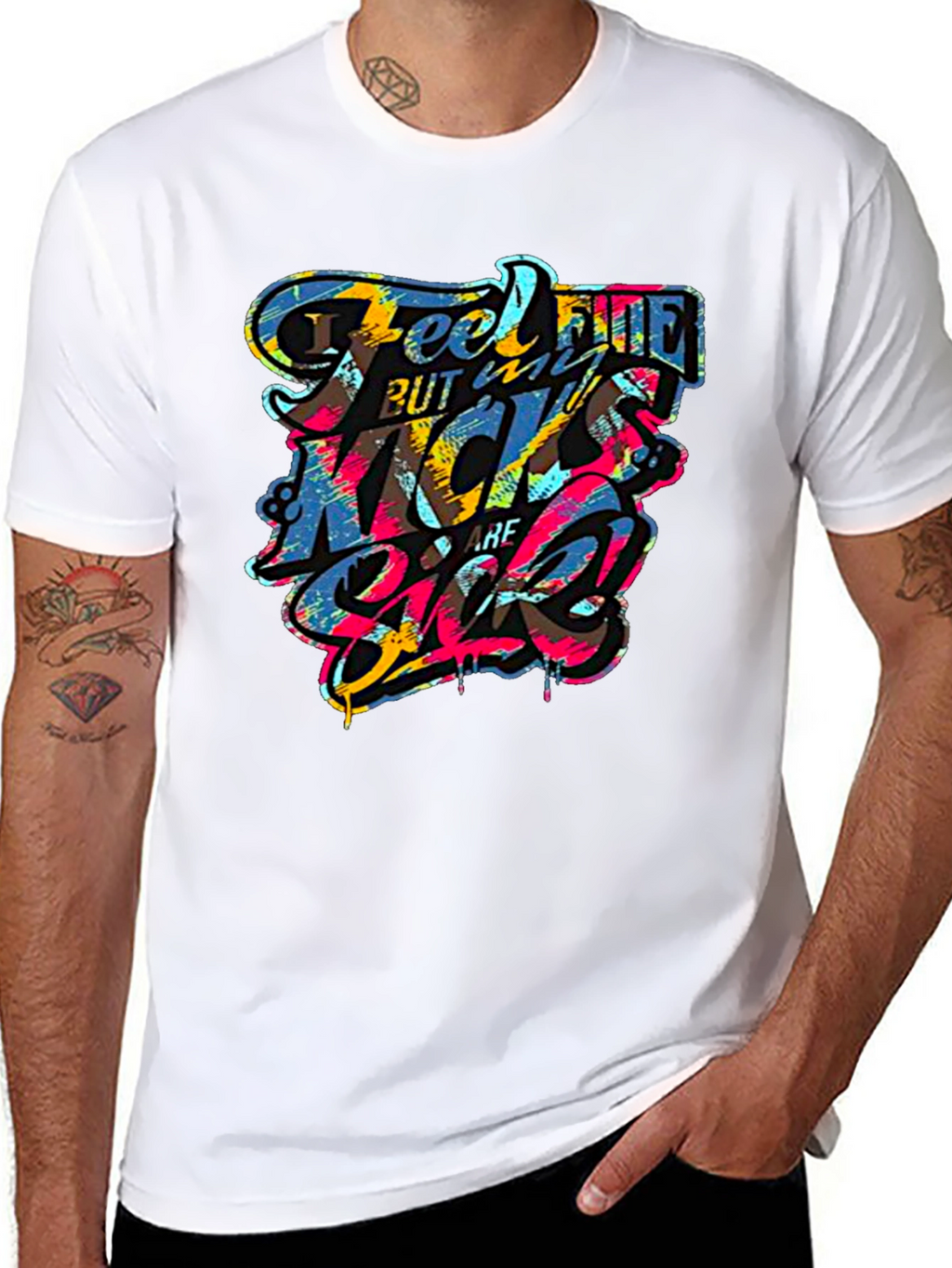 Feel Fine Black Graphic T-Shirt