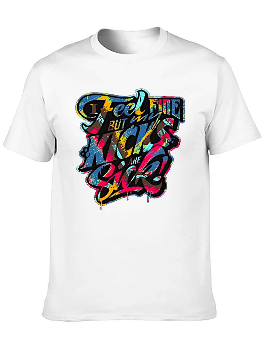 Feel Fine Black Graphic T-Shirt