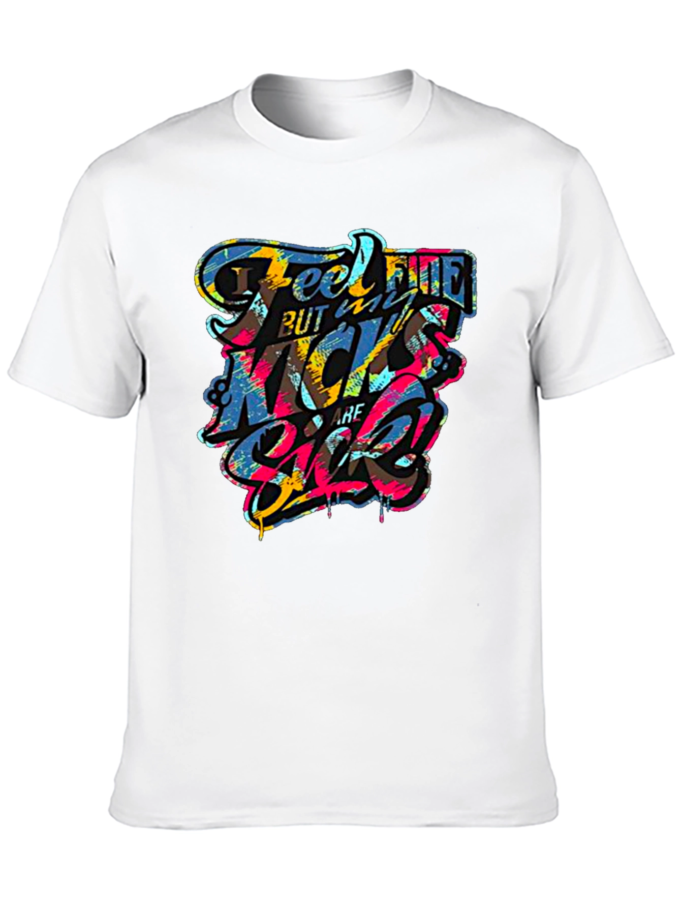 Feel Fine Black Graphic T-Shirt