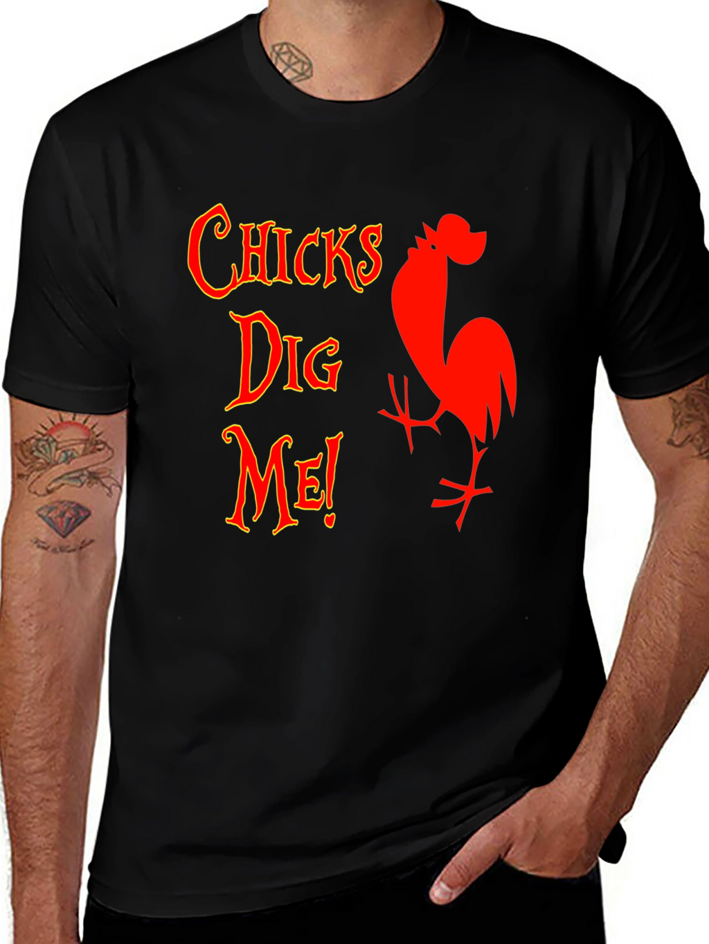 Funny Chicks Dig Me Graphic T-Shirt