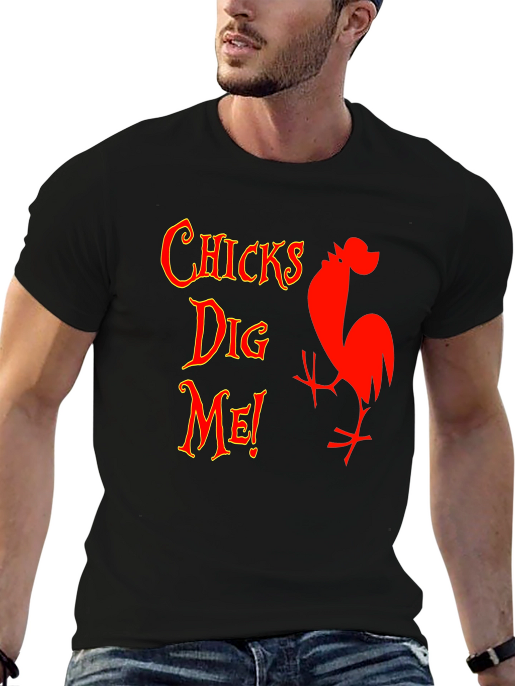 Funny Chicks Dig Me Graphic T-Shirt