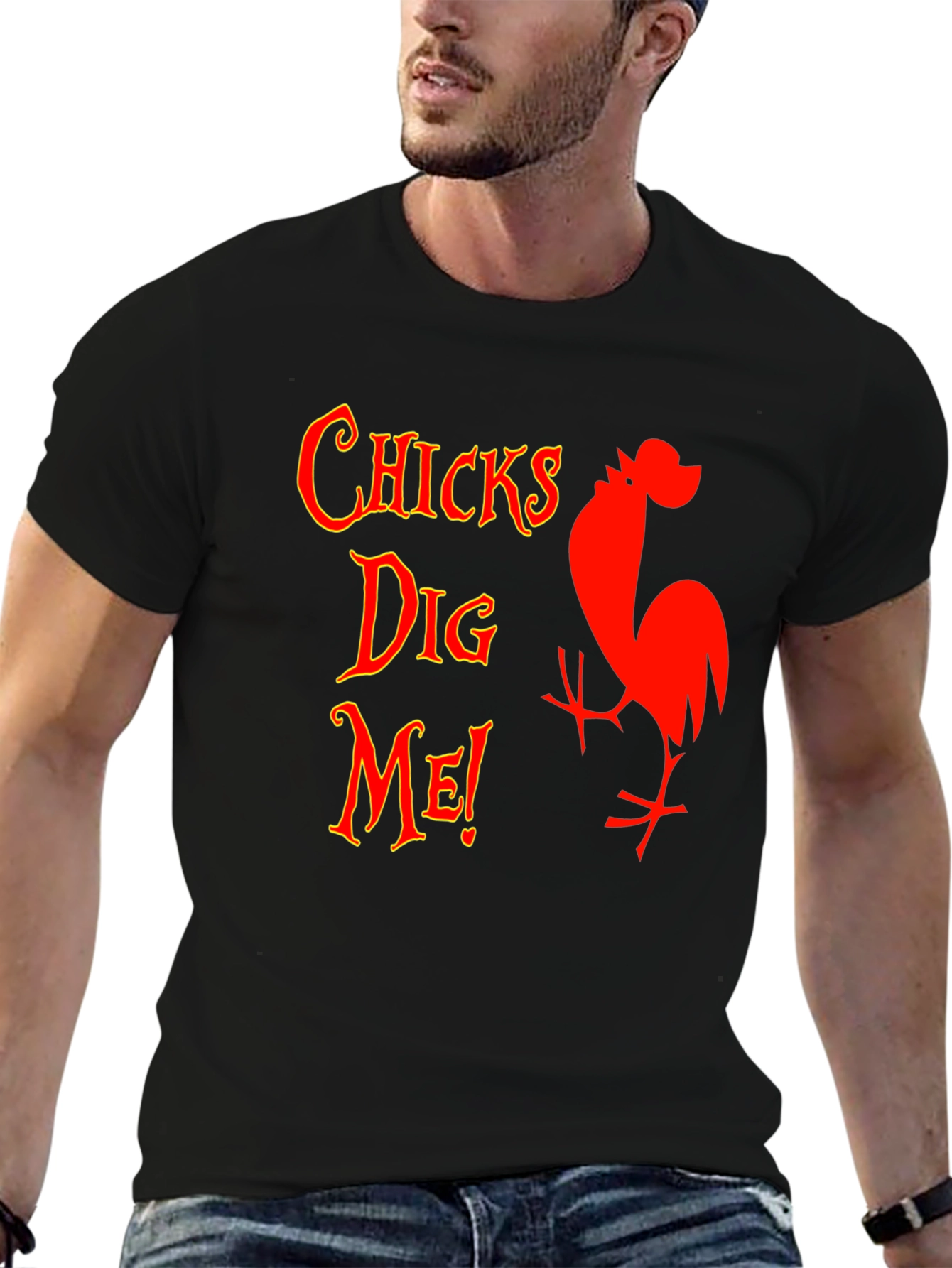 Funny Chicks Dig Me Graphic T-Shirt