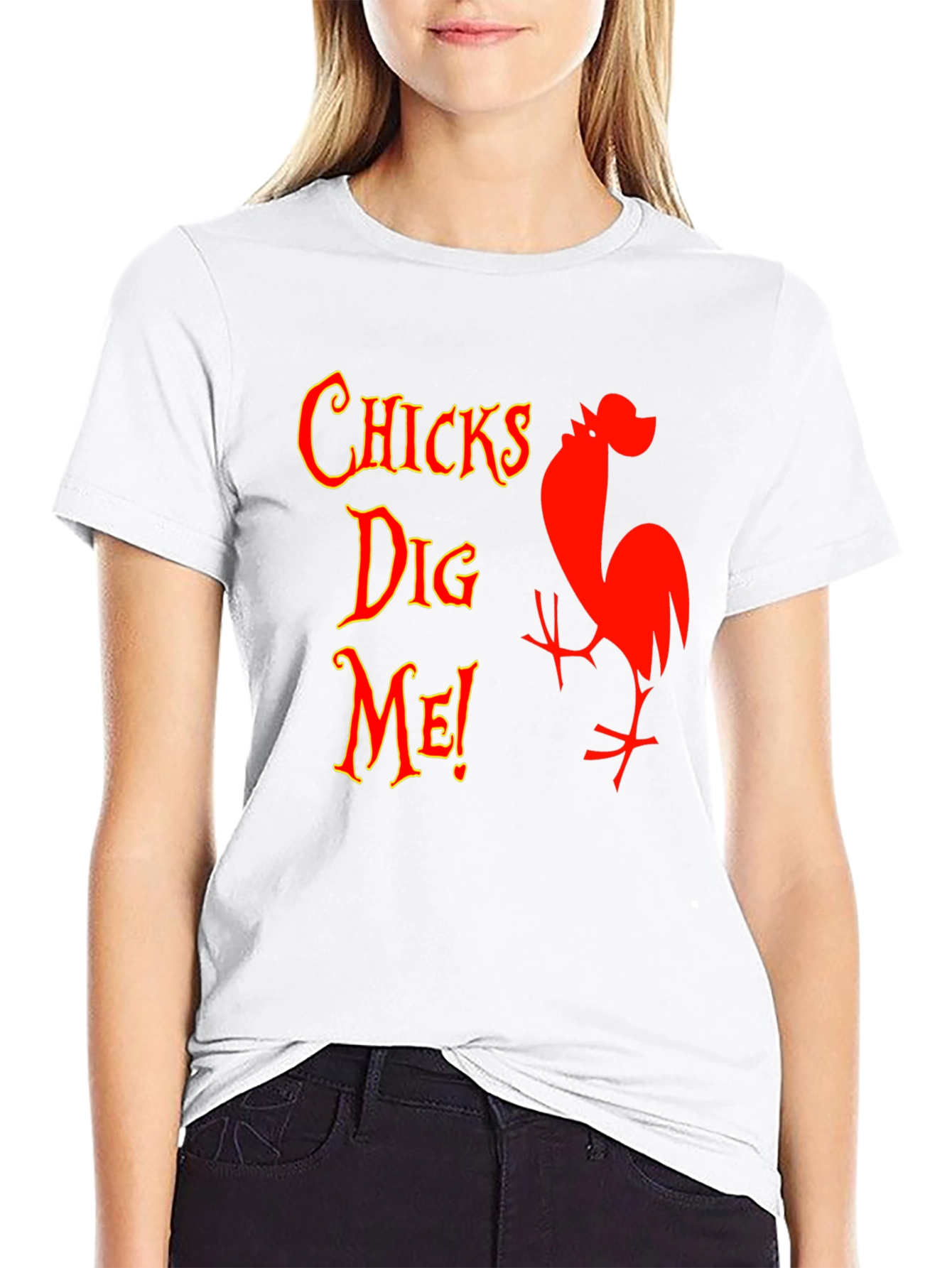 Funny Chicks Dig Me Graphic T-Shirt