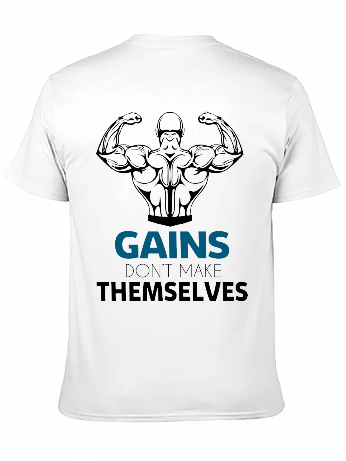 Gains Black Graphic T-Shirt - Workout Motivation