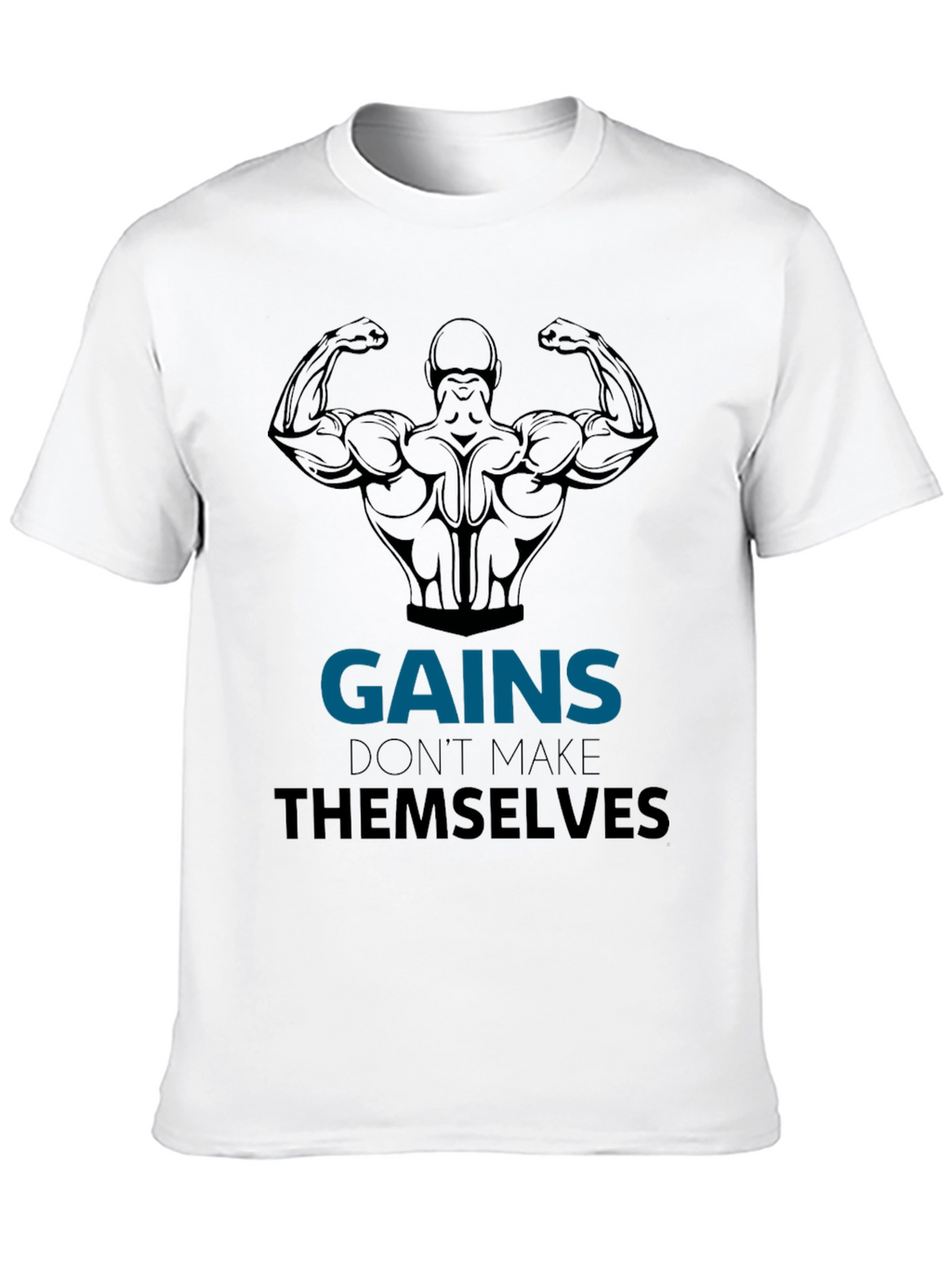 Gains Black Graphic T-Shirt - Workout Motivation