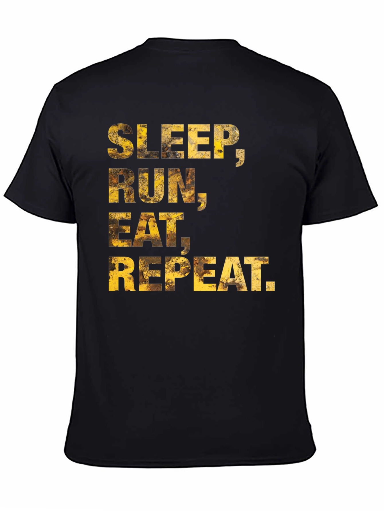 Sleep Run Eat Repeat Mens Black Graphic Tee
