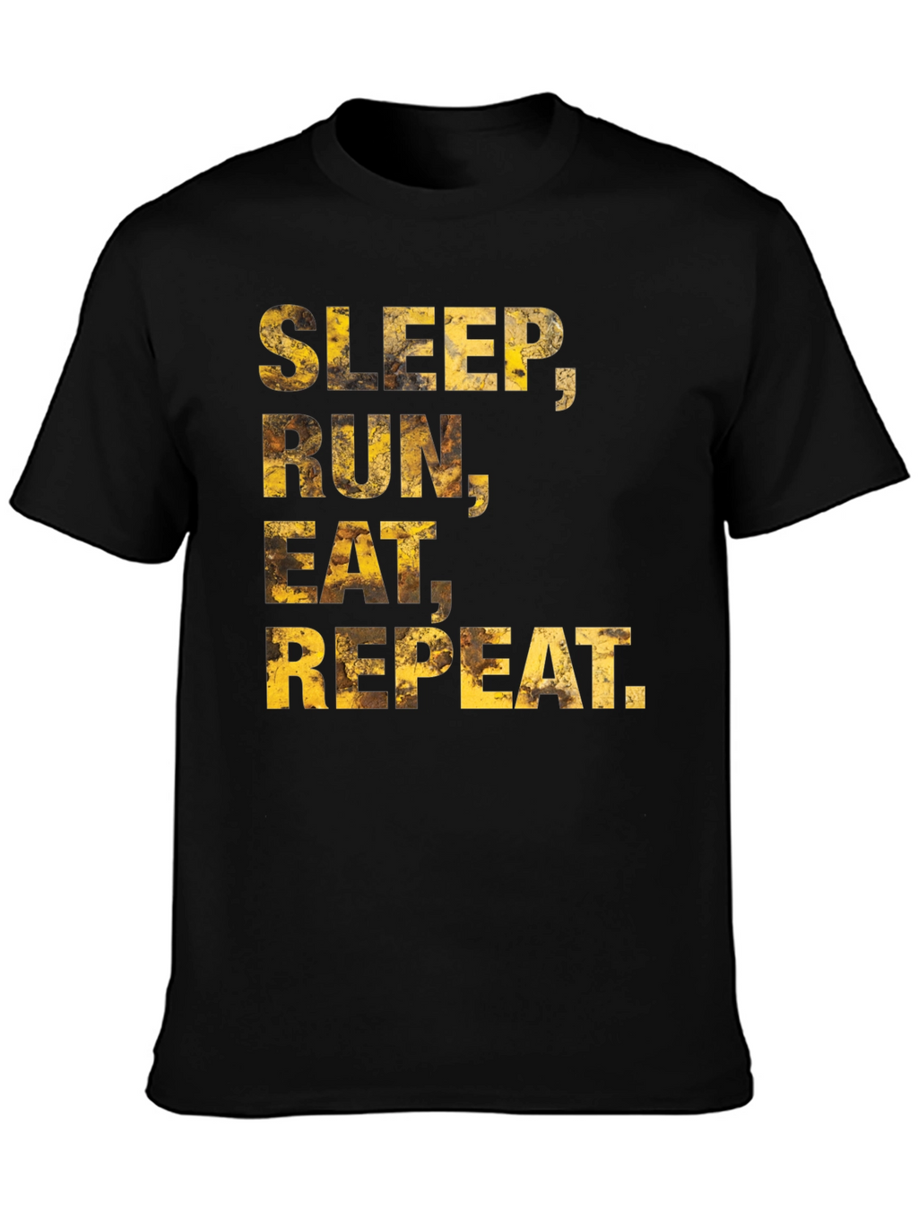 Sleep Run Eat Repeat Mens Black Graphic Tee