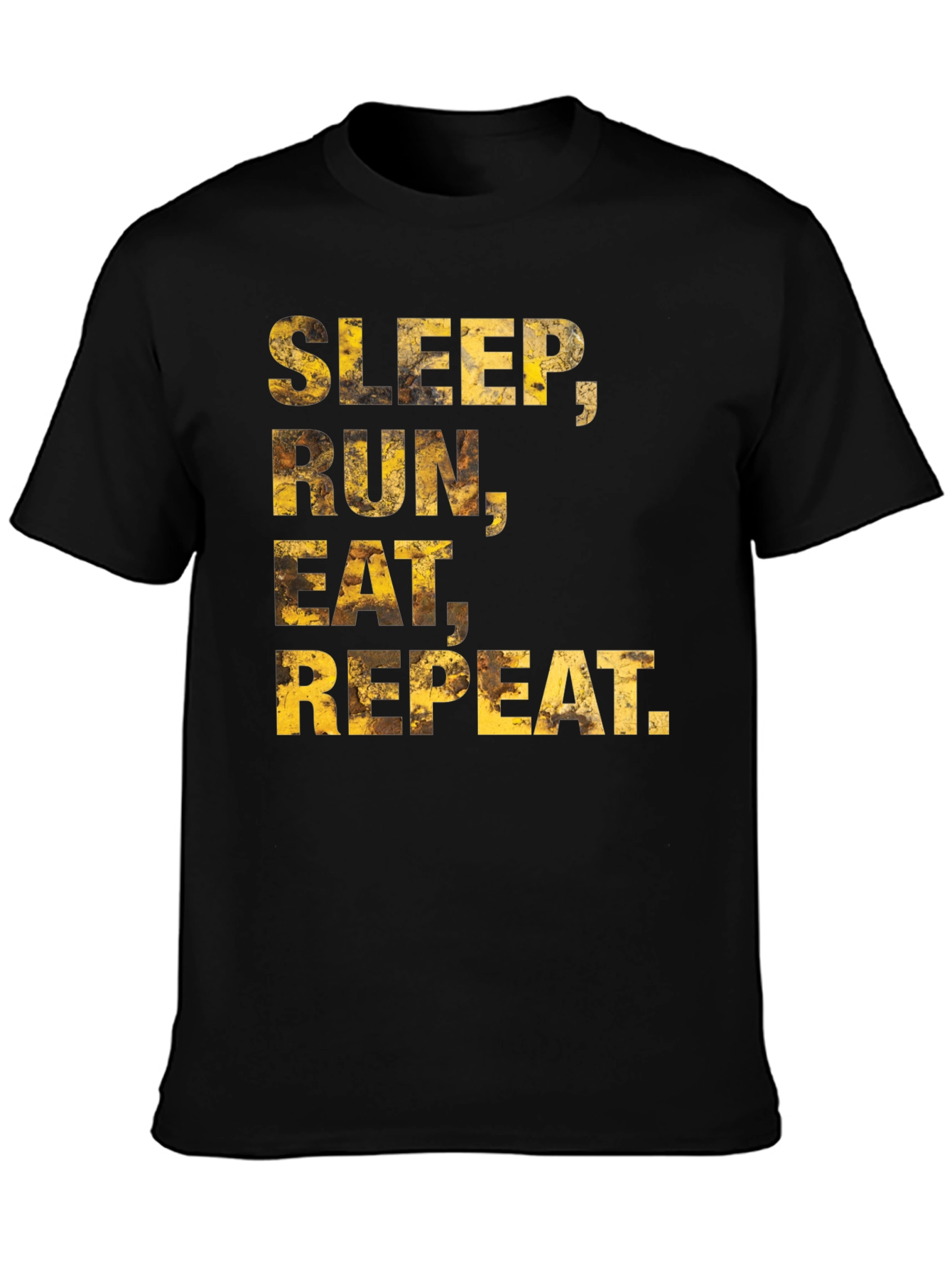 Sleep Run Eat Repeat Mens Black Graphic Tee
