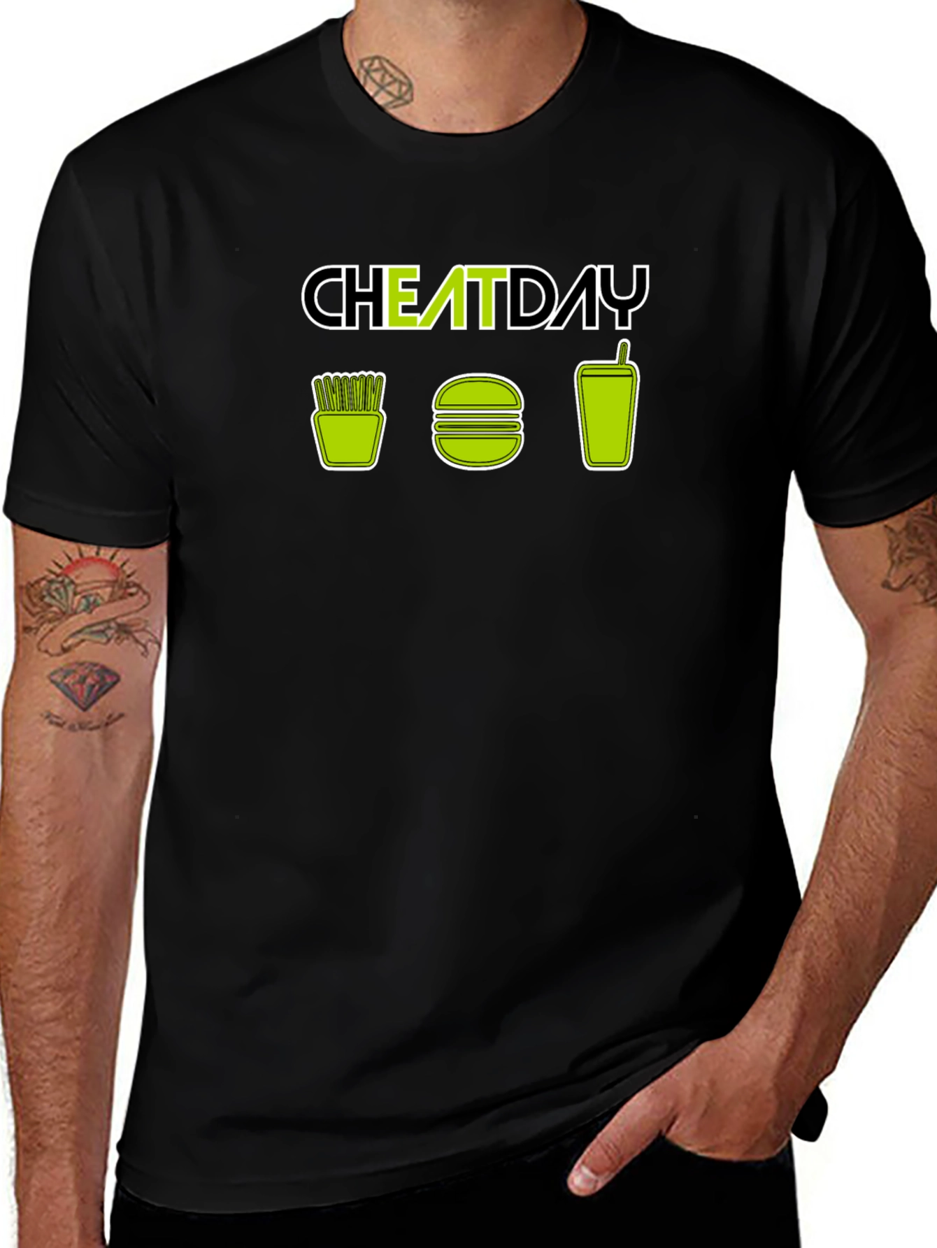 Cheat Day T-Shirt - Fries Burger Soda Design