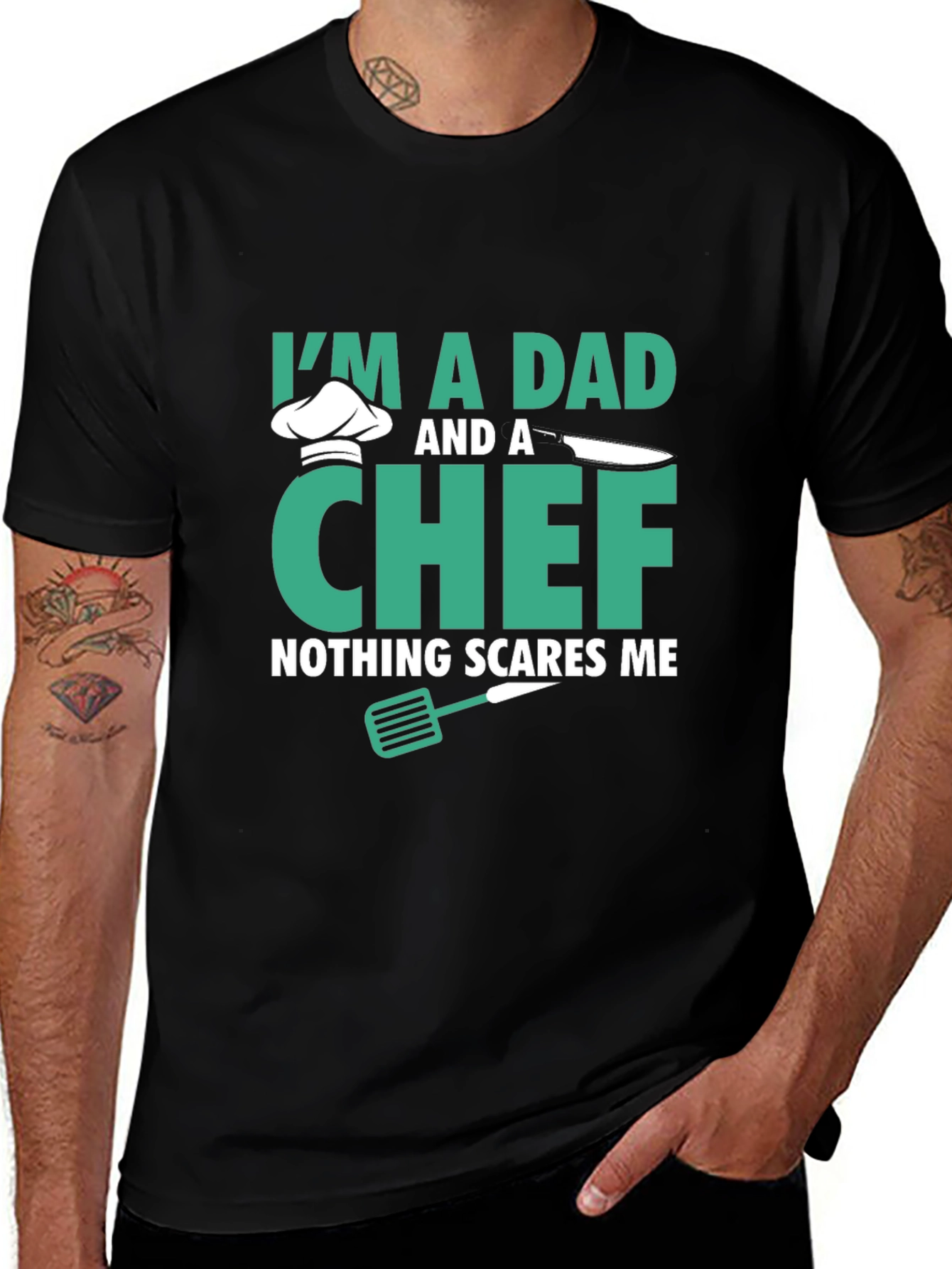 Dad & Chef T-Shirt - Nothing Scares Me