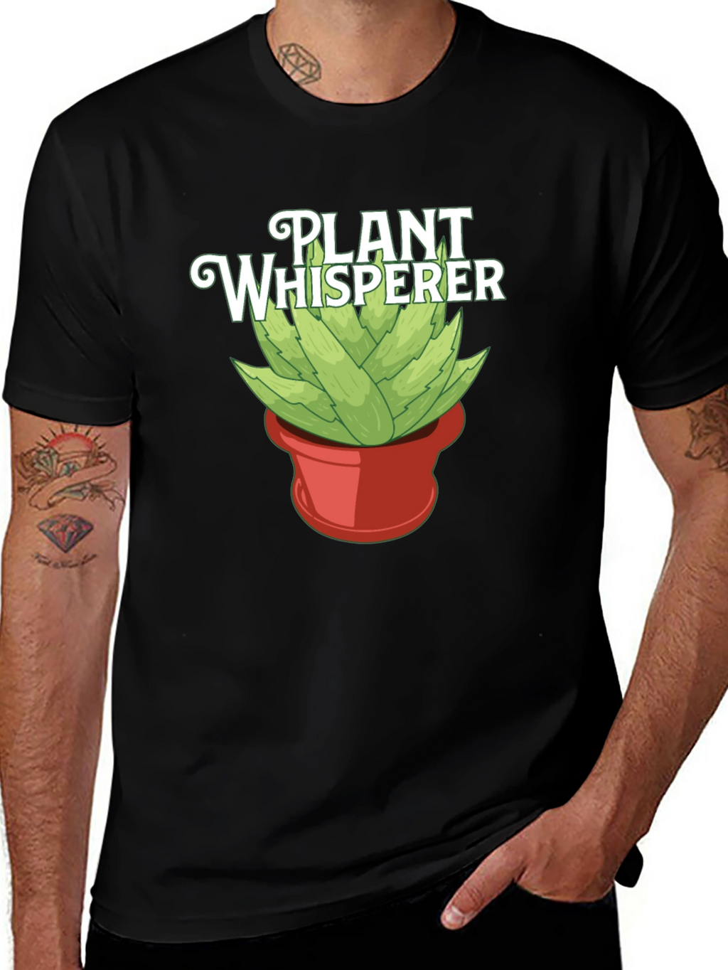 Plant Whisperer Graphic Tee - Black Cotton