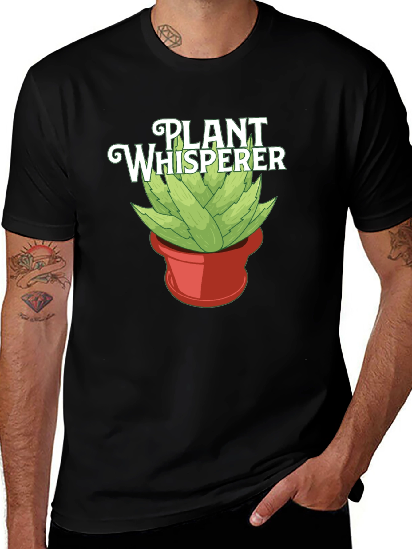Plant Whisperer Graphic Tee - Black Cotton