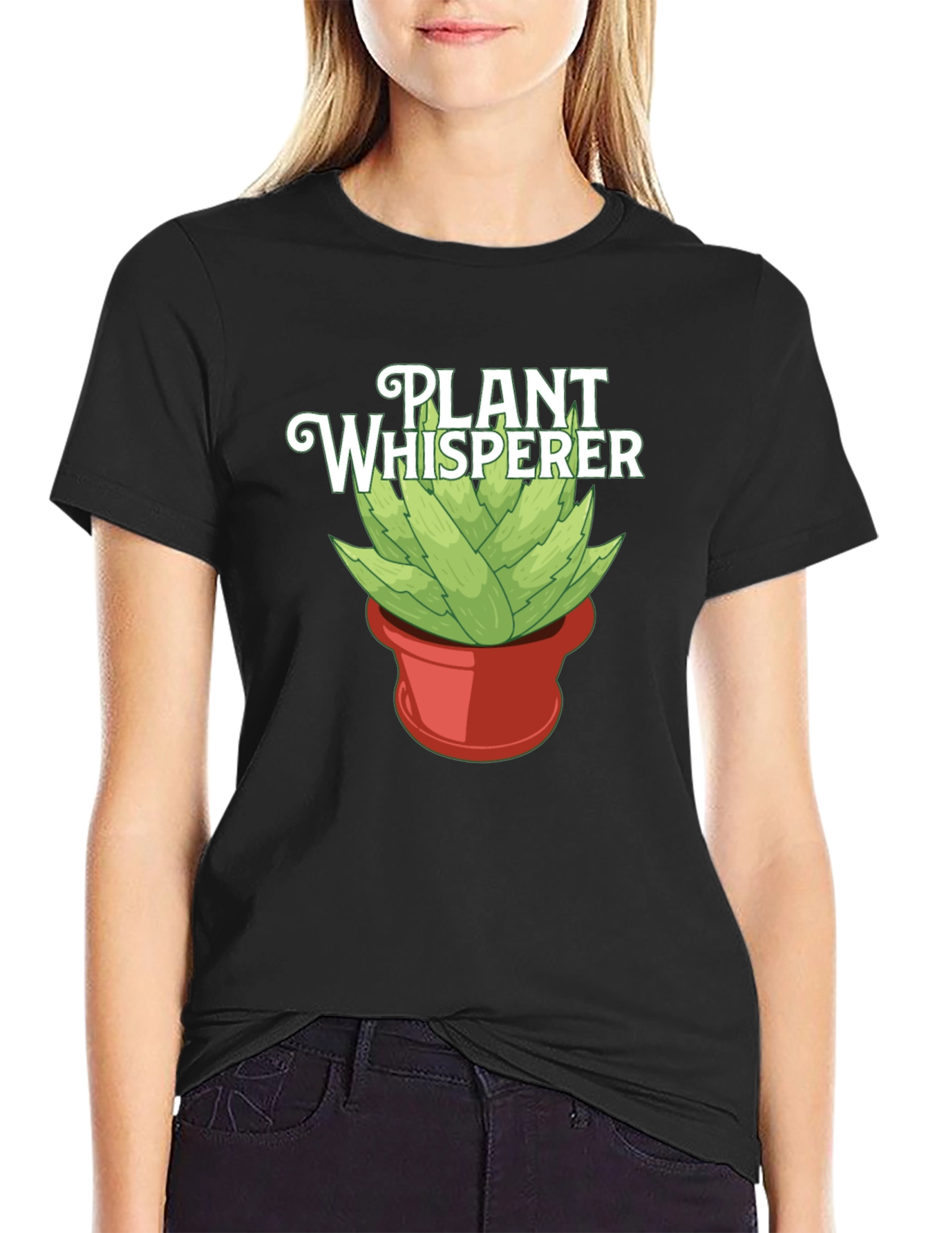 Plant Whisperer Graphic Tee - Black Cotton