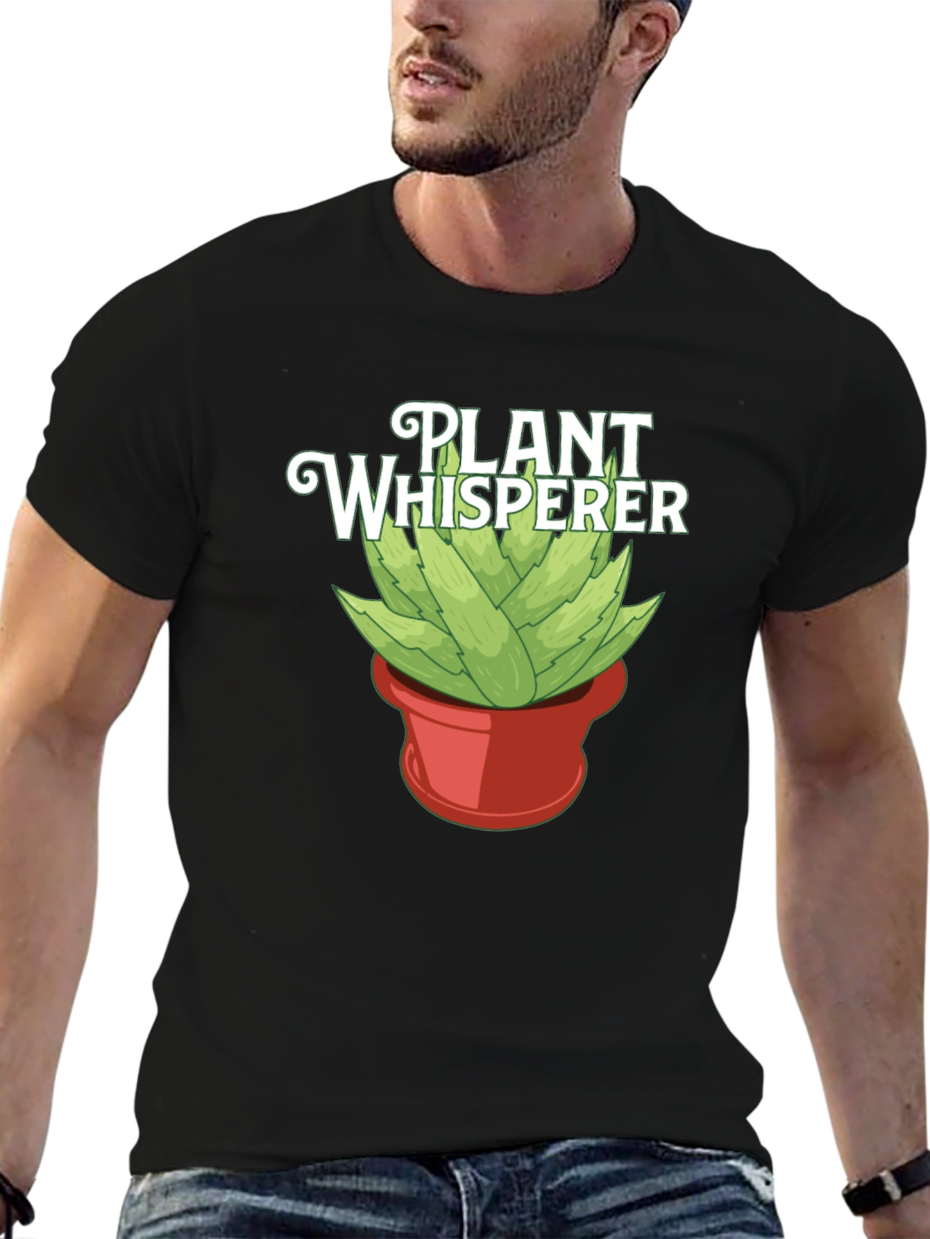 Plant Whisperer Graphic Tee - Black Cotton
