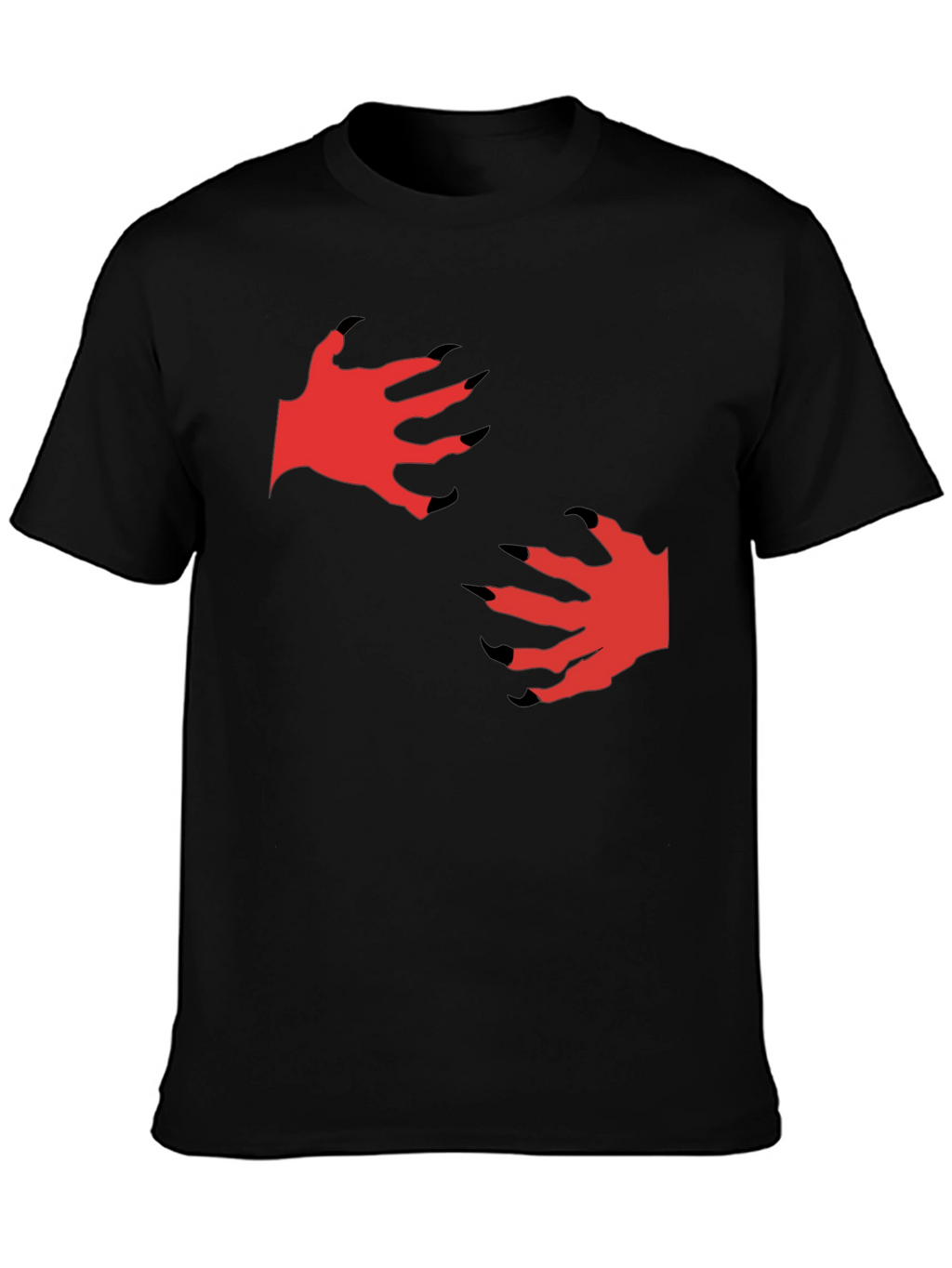 Mens Black T-Shirt with Monster Claw Graphic