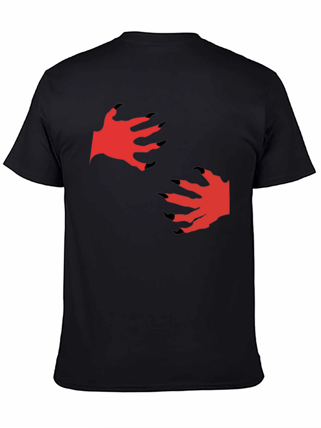 Mens Black T-Shirt with Monster Claw Graphic