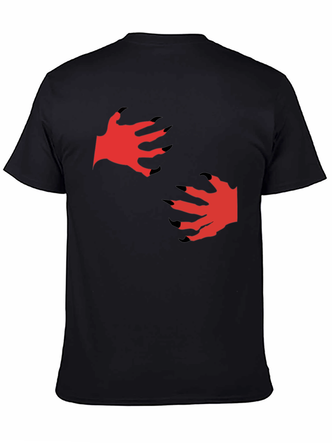 Mens Black T-Shirt with Monster Claw Graphic