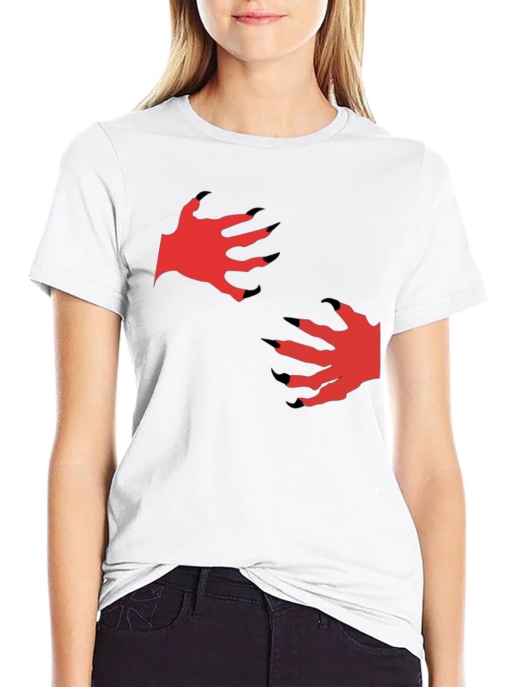Mens Black T-Shirt with Monster Claw Graphic