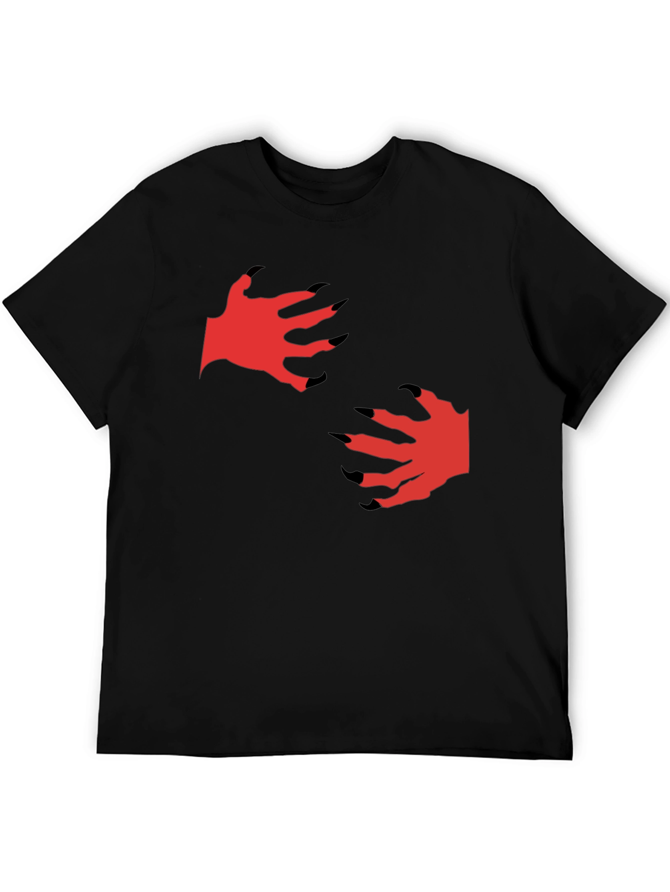 Mens Black T-Shirt with Monster Claw Graphic