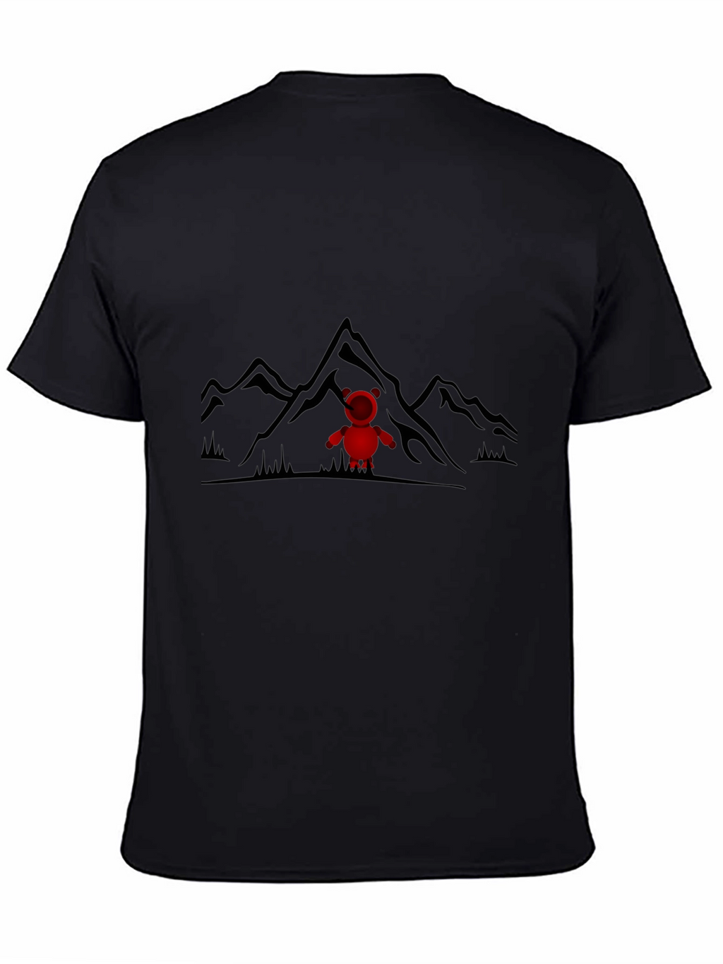 Mountain Bear Tee - Black Cotton Graphic T-Shirt