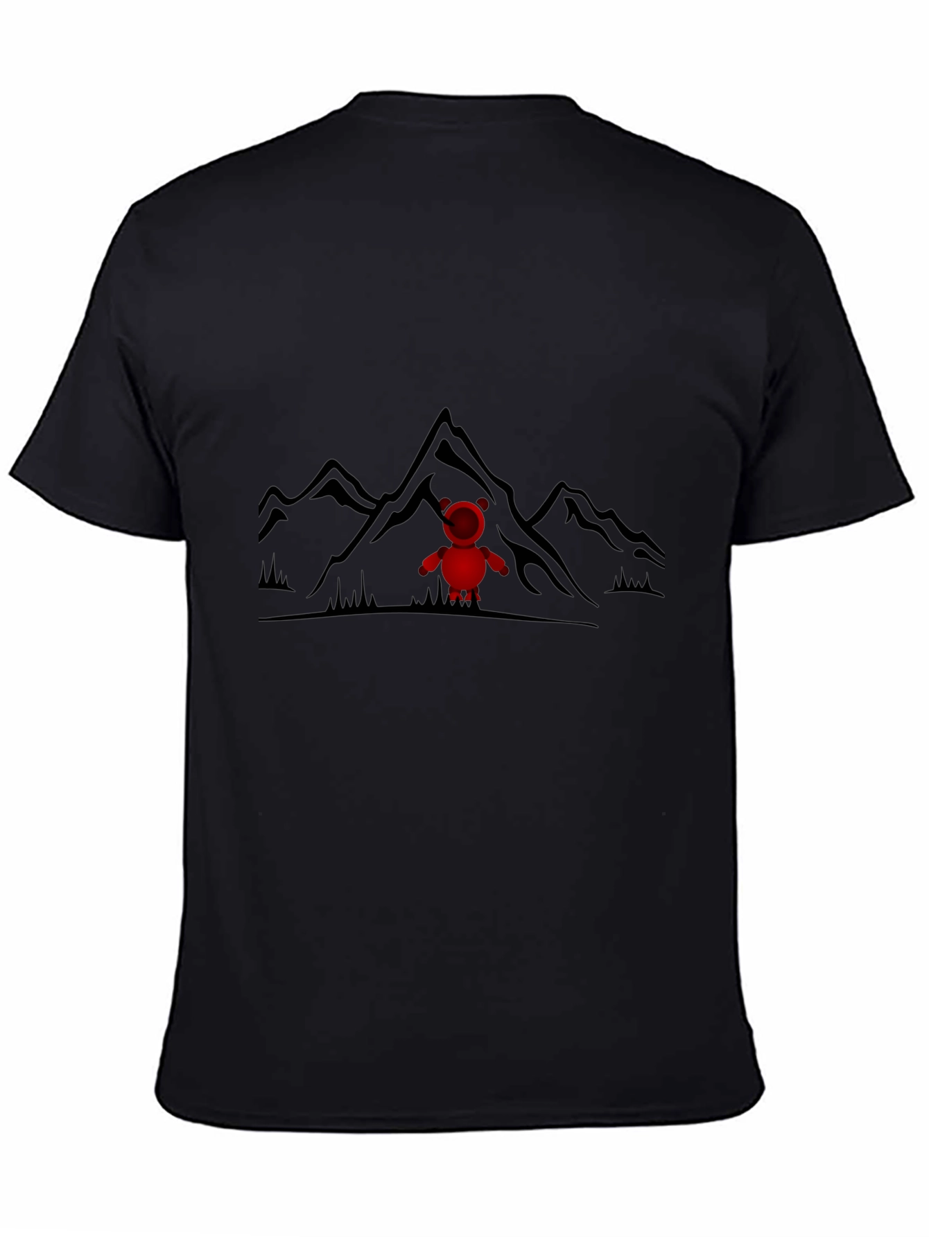 Mountain Bear Tee - Black Cotton Graphic T-Shirt