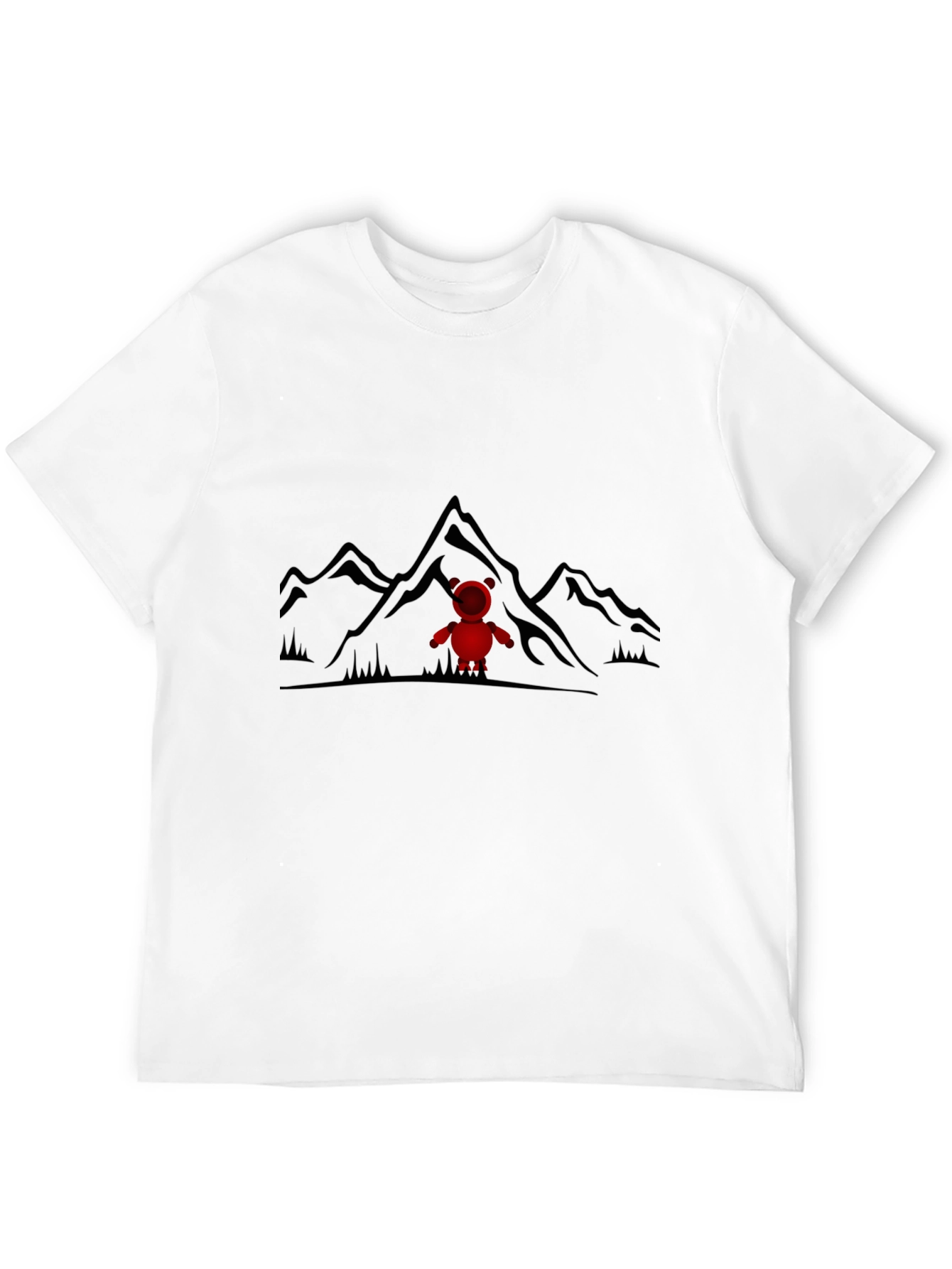 Mountain Bear Tee - Black Cotton Graphic T-Shirt