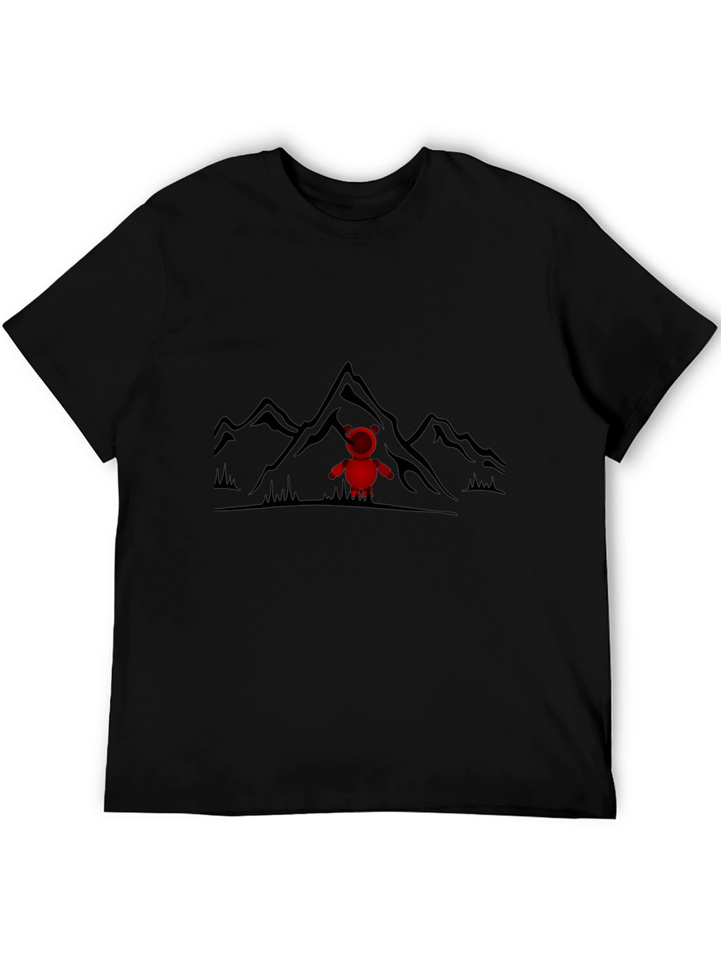 Mountain Bear Tee - Black Cotton Graphic T-Shirt