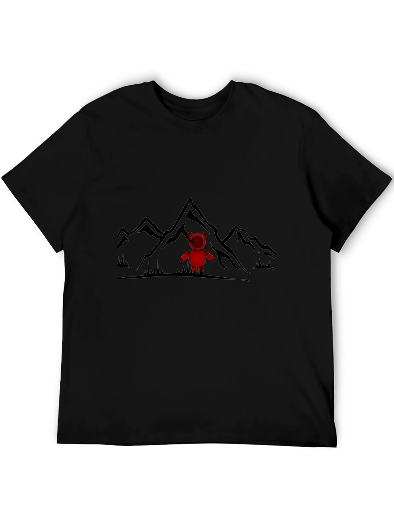 Mountain Bear Tee - Black Cotton Graphic T-Shirt