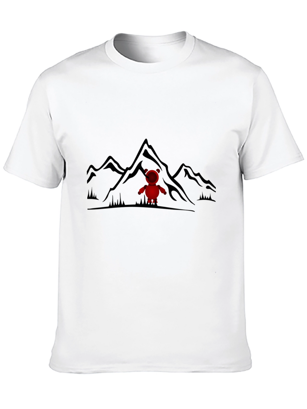 Mountain Bear Tee - Black Cotton Graphic T-Shirt
