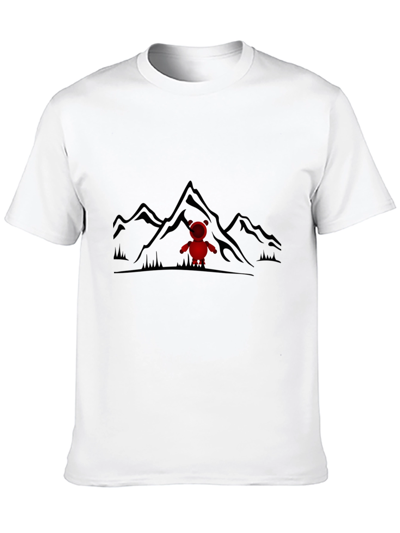 Mountain Bear Tee - Black Cotton Graphic T-Shirt