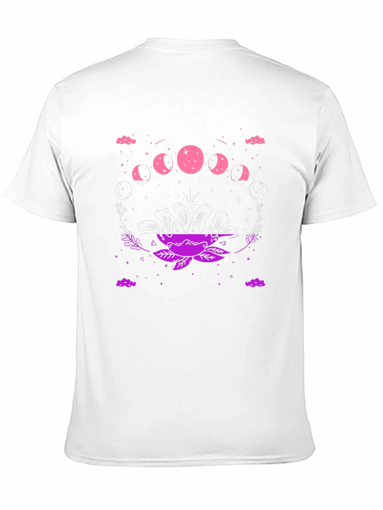 Floral Moon Phase Graphic Tee - Black Cotton Blend