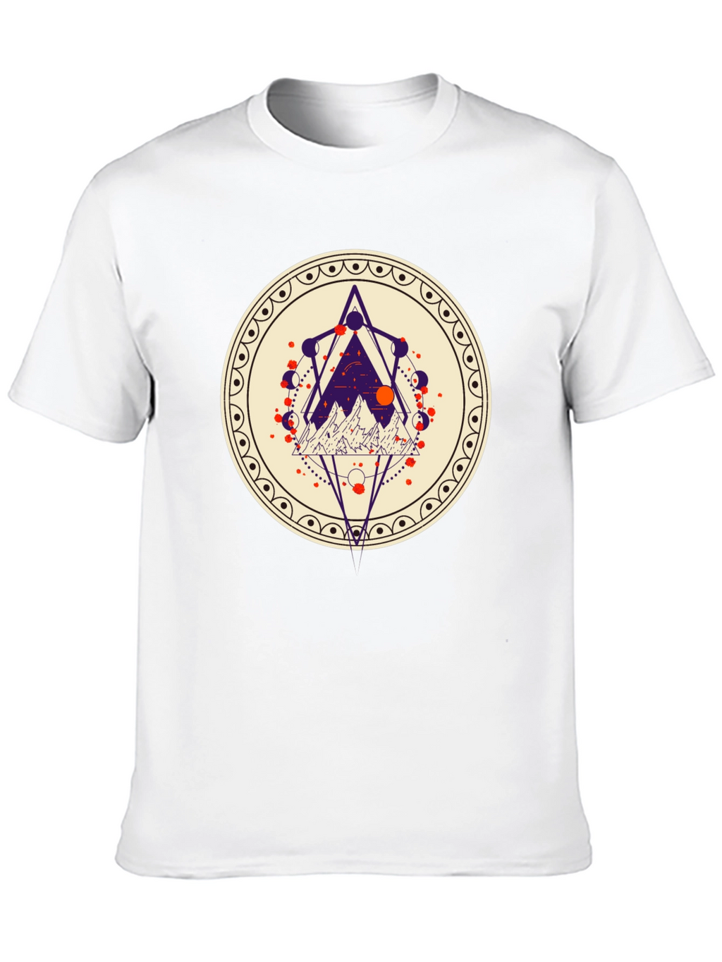 Geometric Mountainscape Graphic Tee - Black