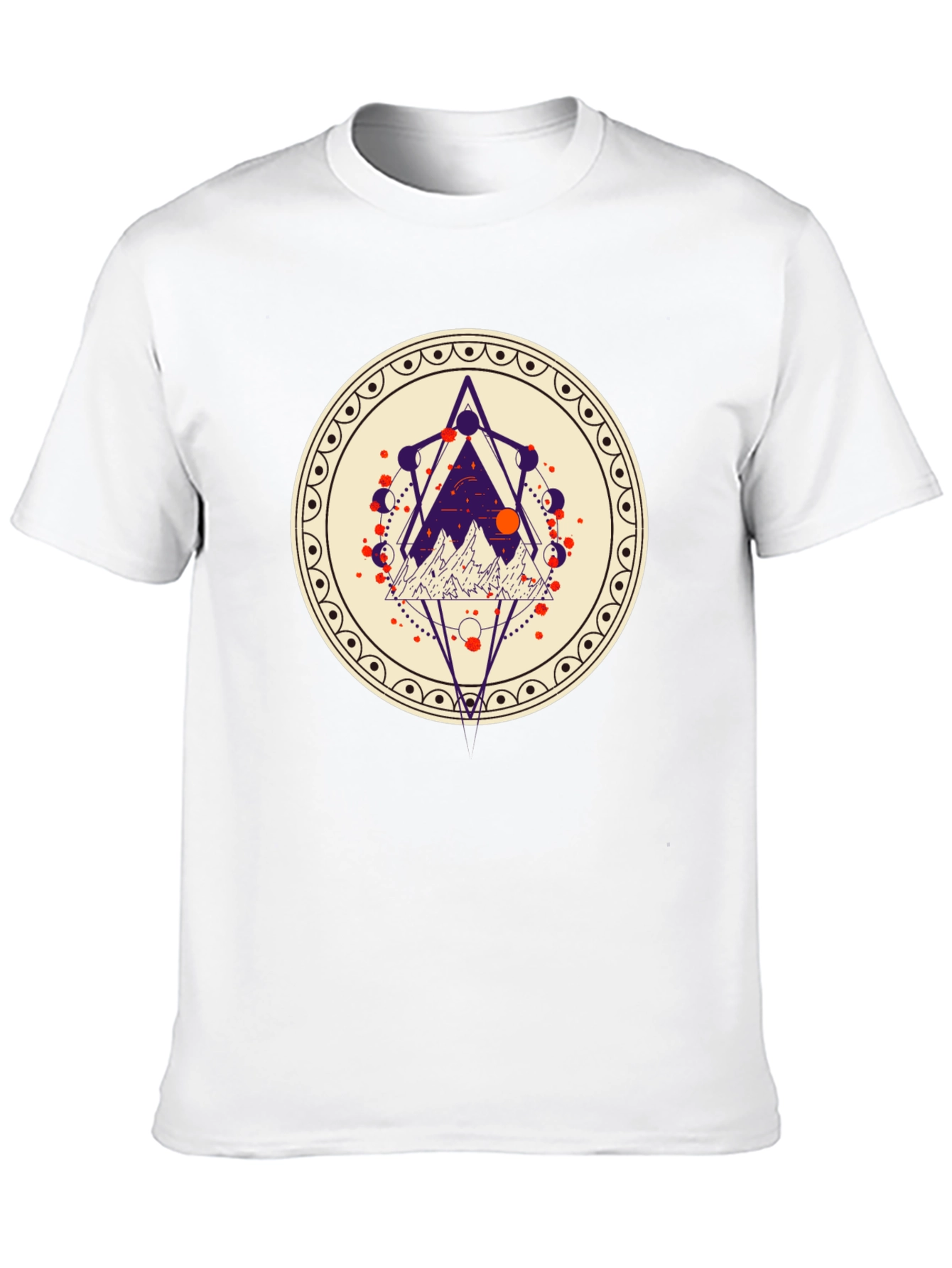 Geometric Mountainscape Graphic Tee - Black