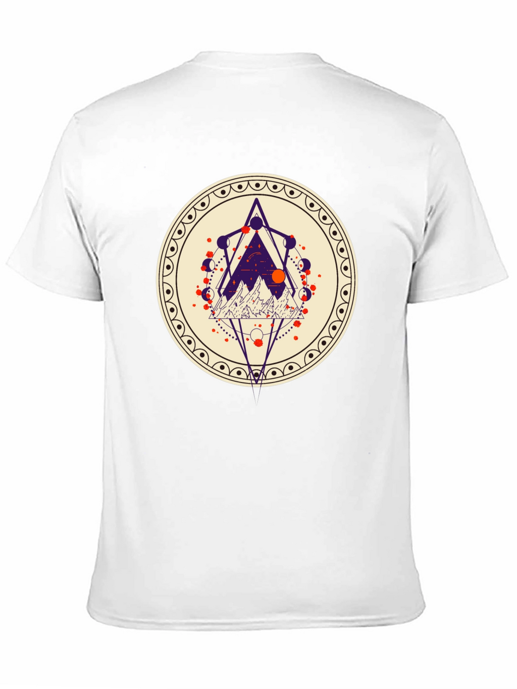 Geometric Mountainscape Graphic Tee - Black