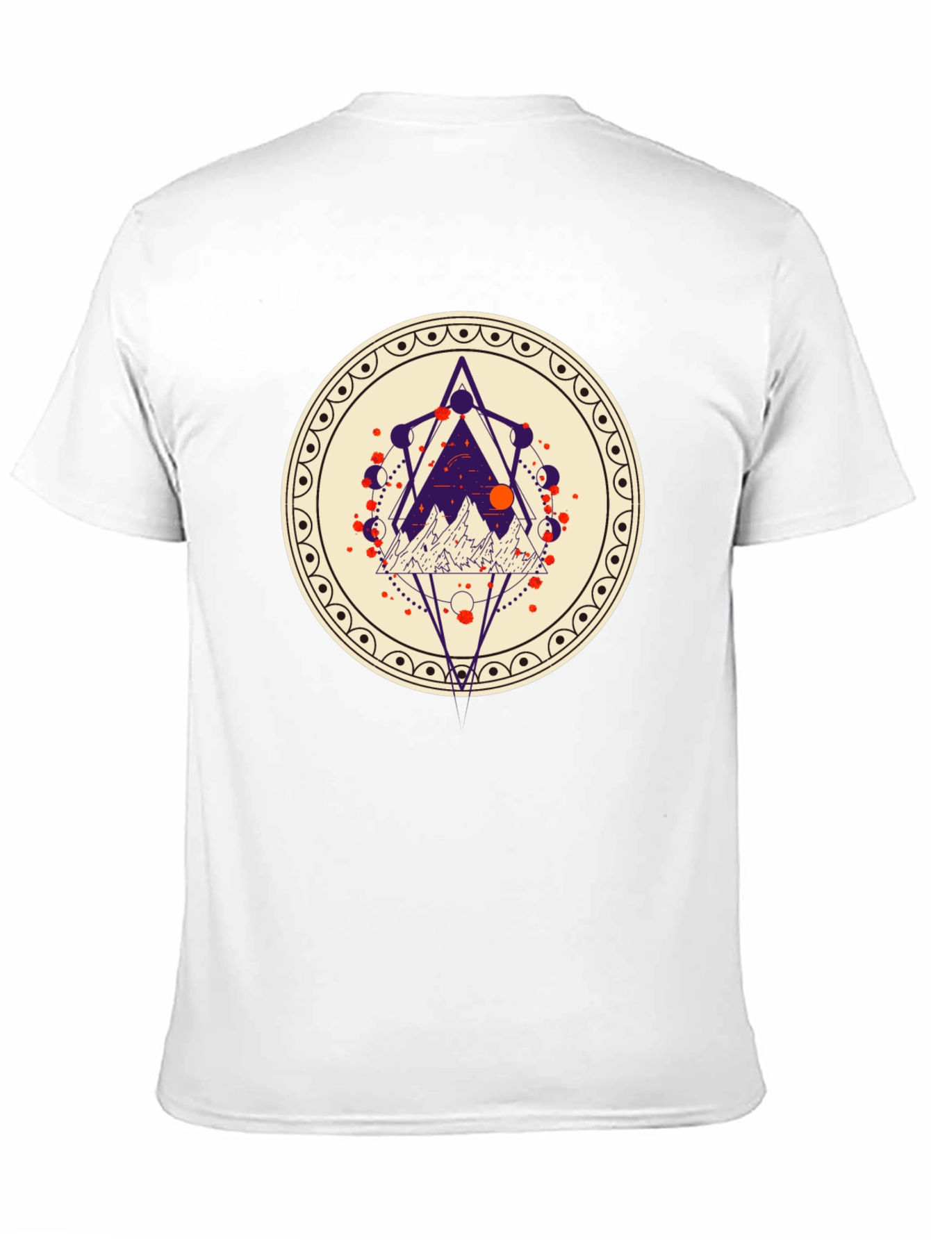 Geometric Mountainscape Graphic Tee - Black