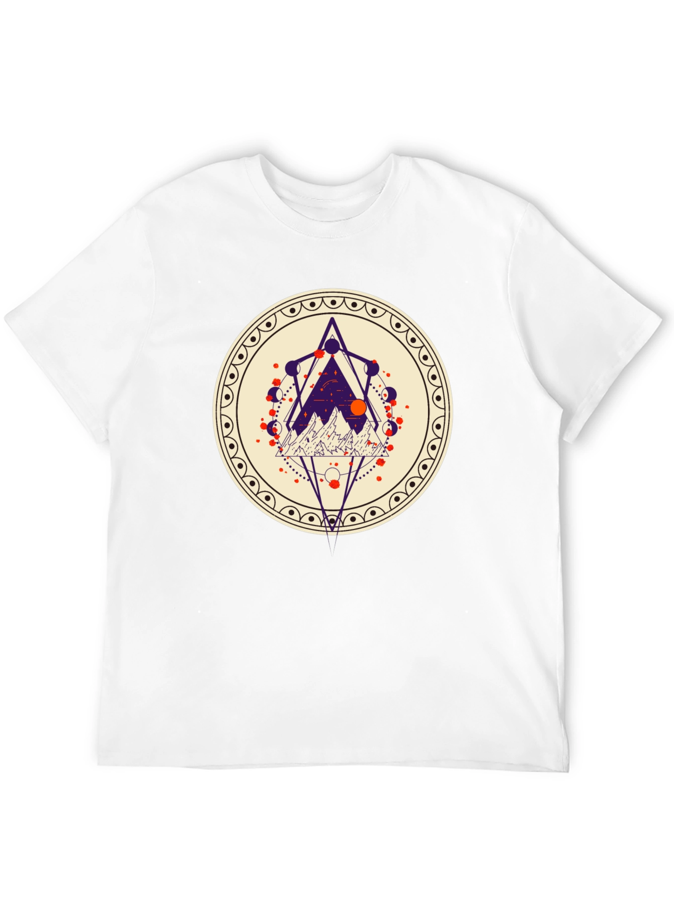 Geometric Mountainscape Graphic Tee - Black