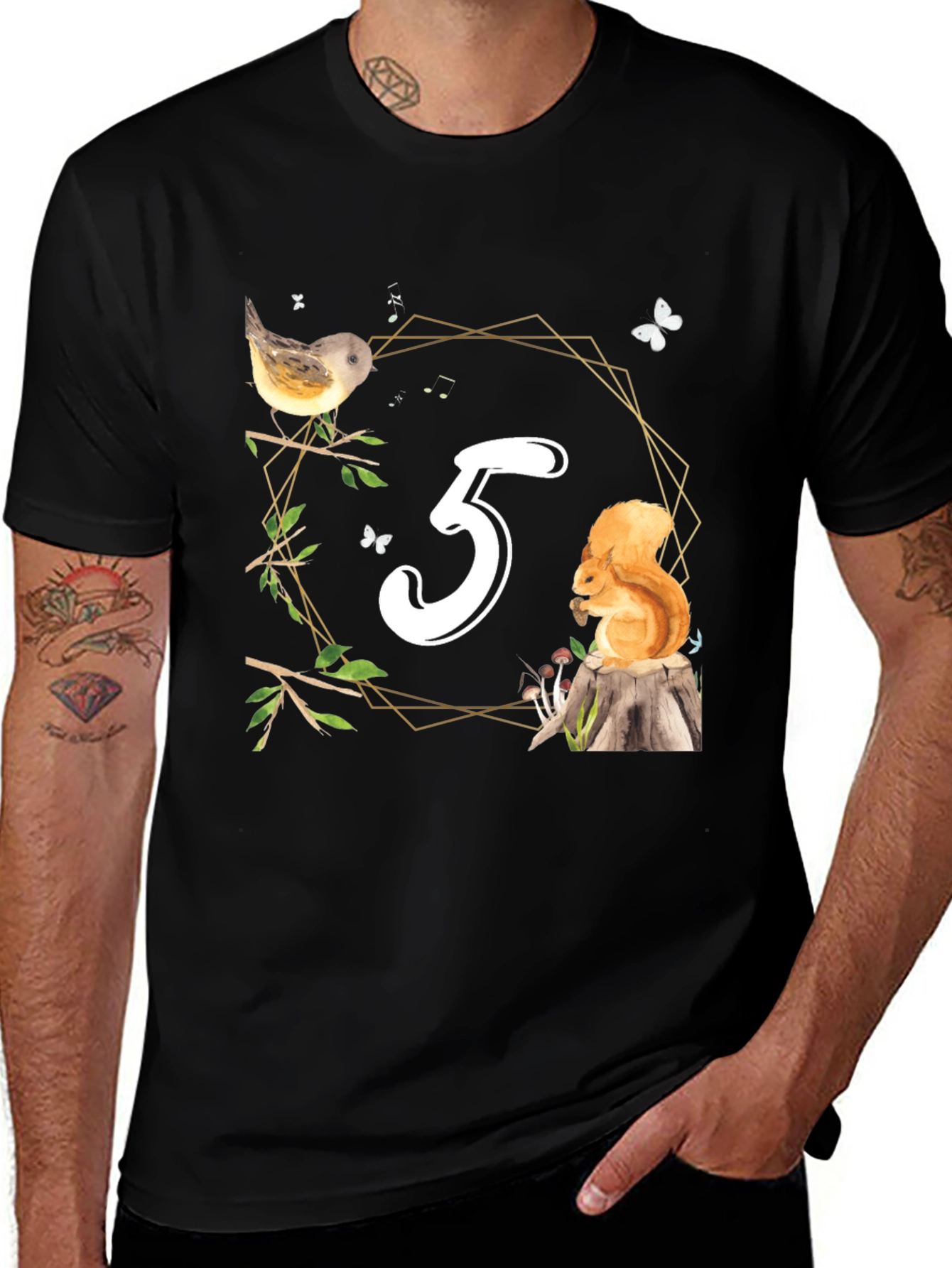Cute Number 3 Birthday Forest Animal T-Shirt