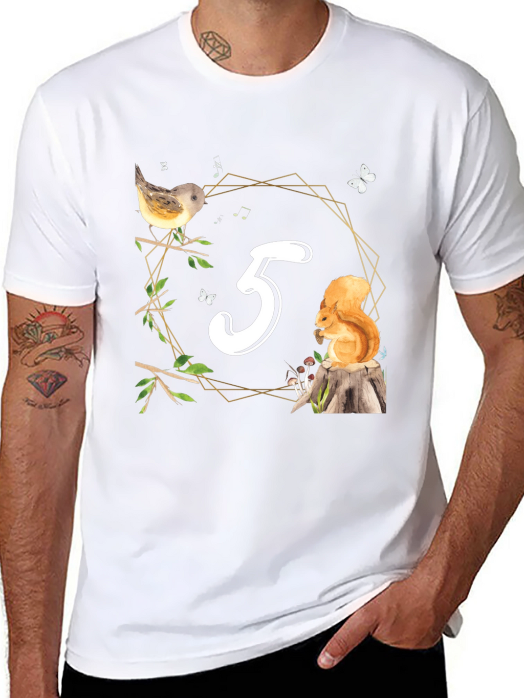 Cute Number 3 Birthday Forest Animal T-Shirt