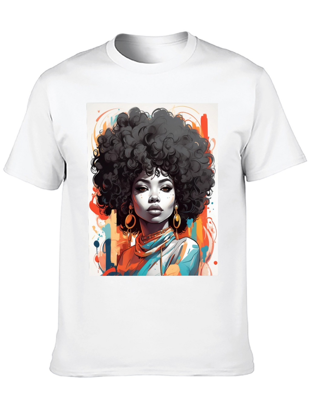 Afro Art Graphic Tee - Stylish Black T-Shirt