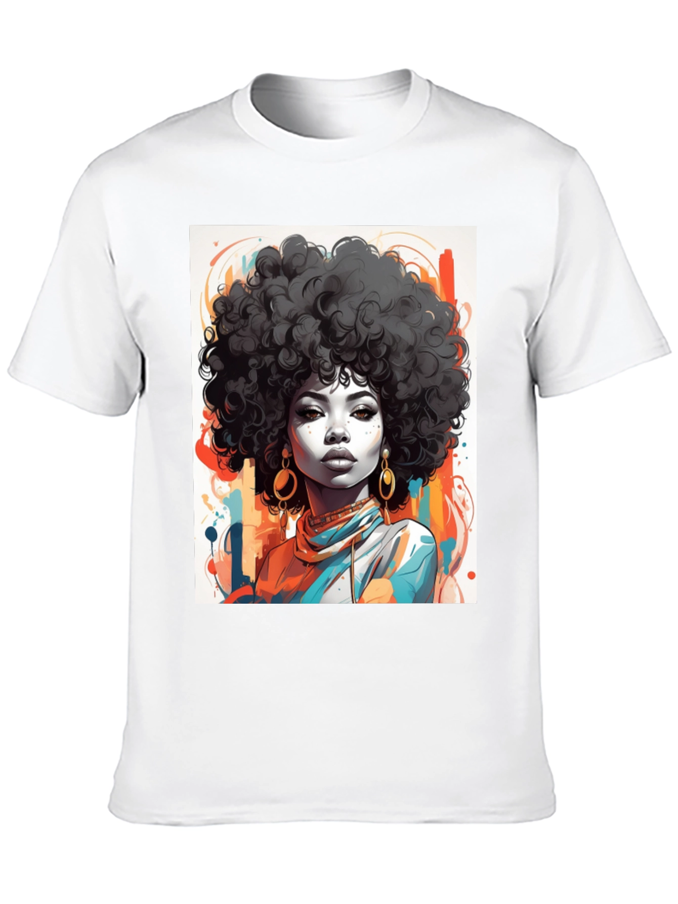 Afro Art Graphic Tee - Stylish Black T-Shirt