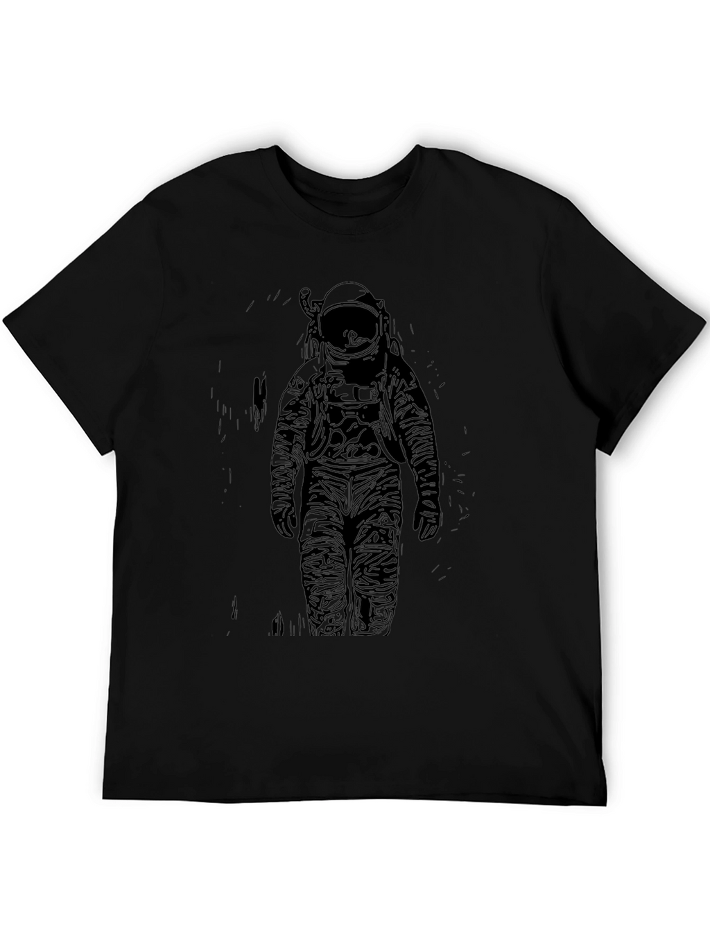 Astronaut Graphic Print T-Shirt - Black