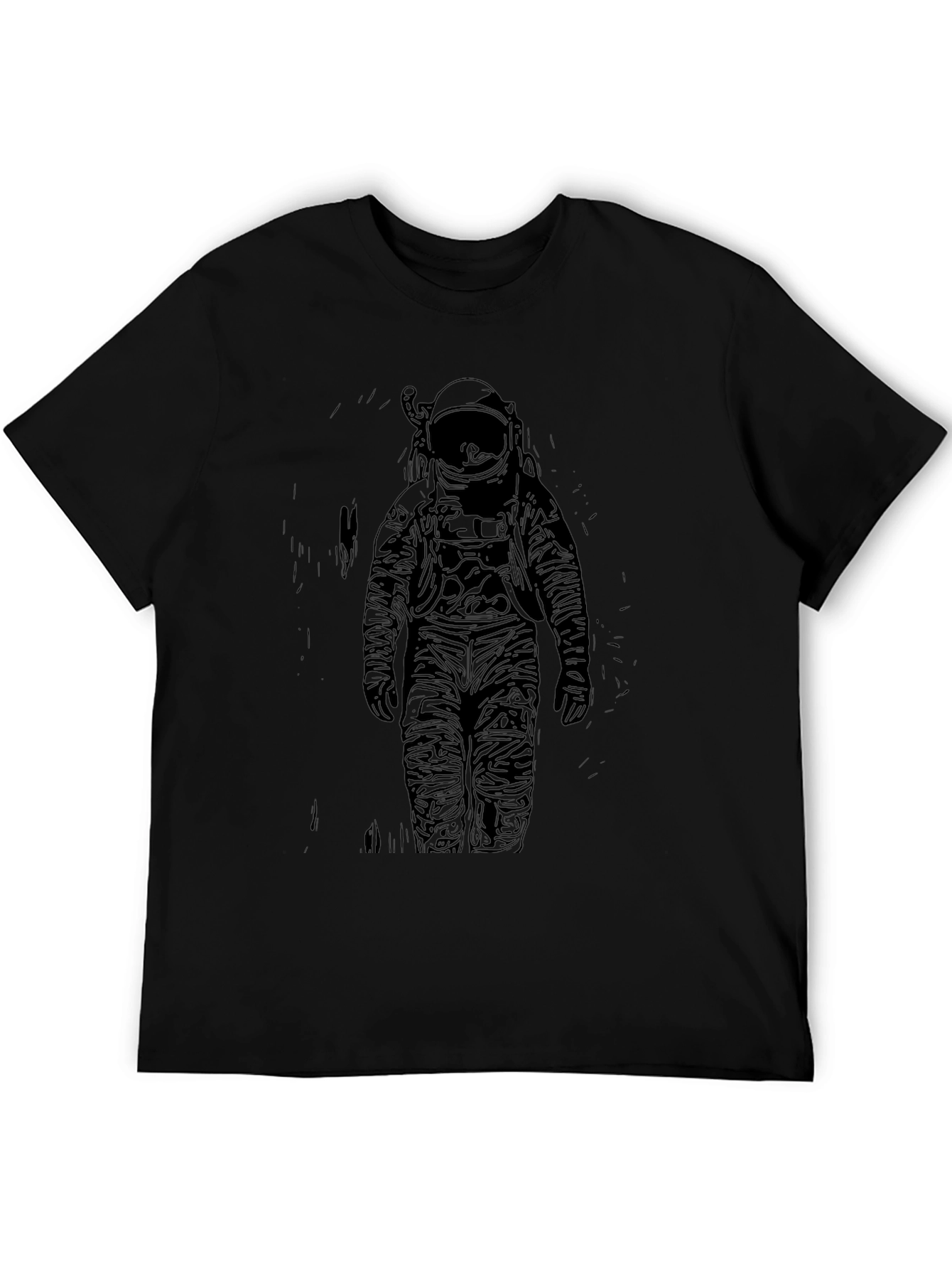 Astronaut Graphic Print T-Shirt - Black