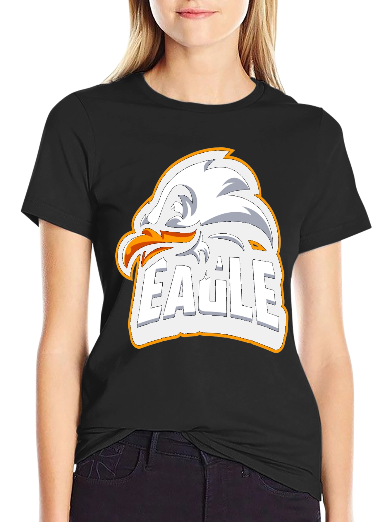 Eagle Graphic Print Mens Black T-Shirt