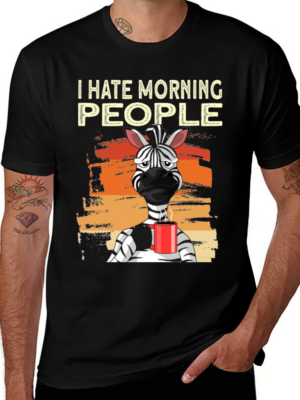 I Hate Morning People Zebra Graphic Tee