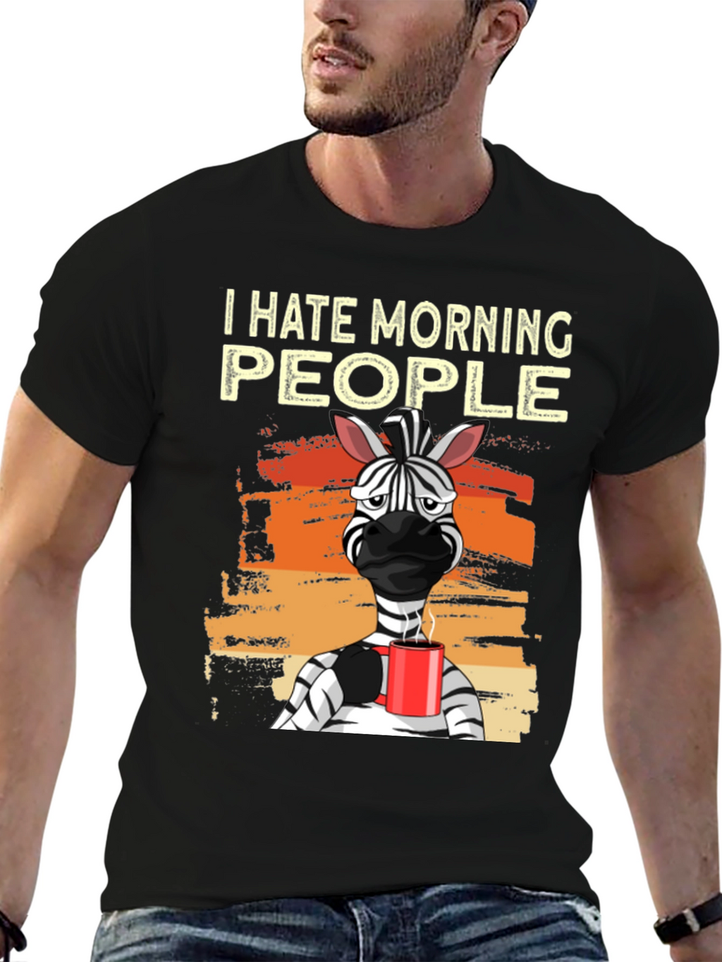 I Hate Morning People Zebra Graphic Tee