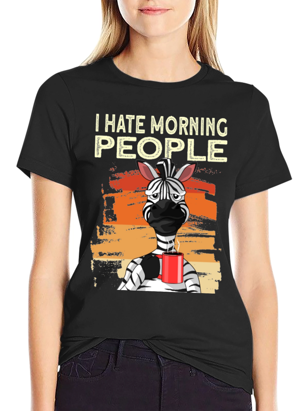 I Hate Morning People Zebra Graphic Tee