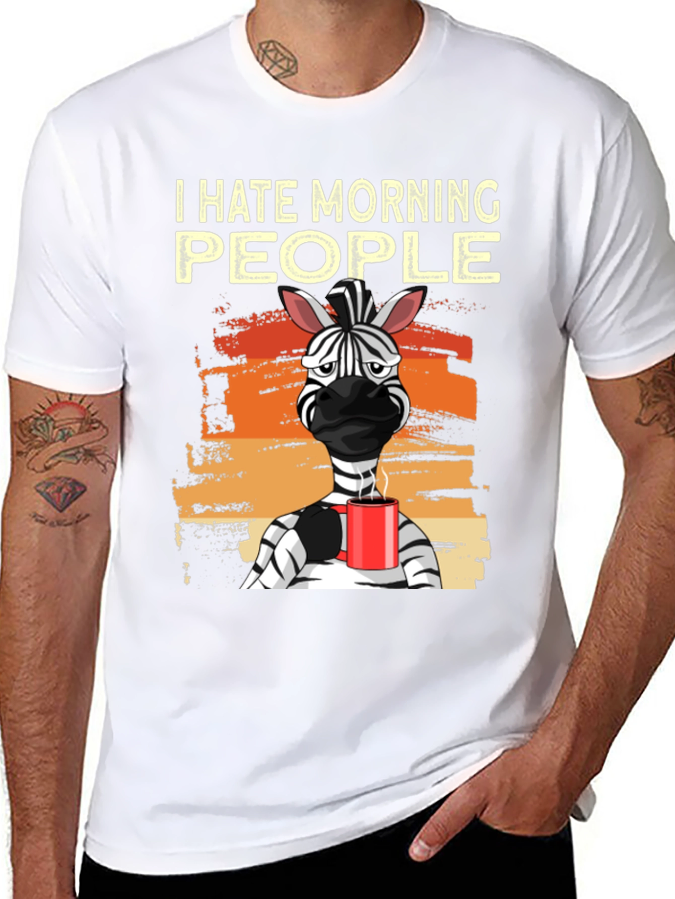 I Hate Morning People Zebra Graphic Tee