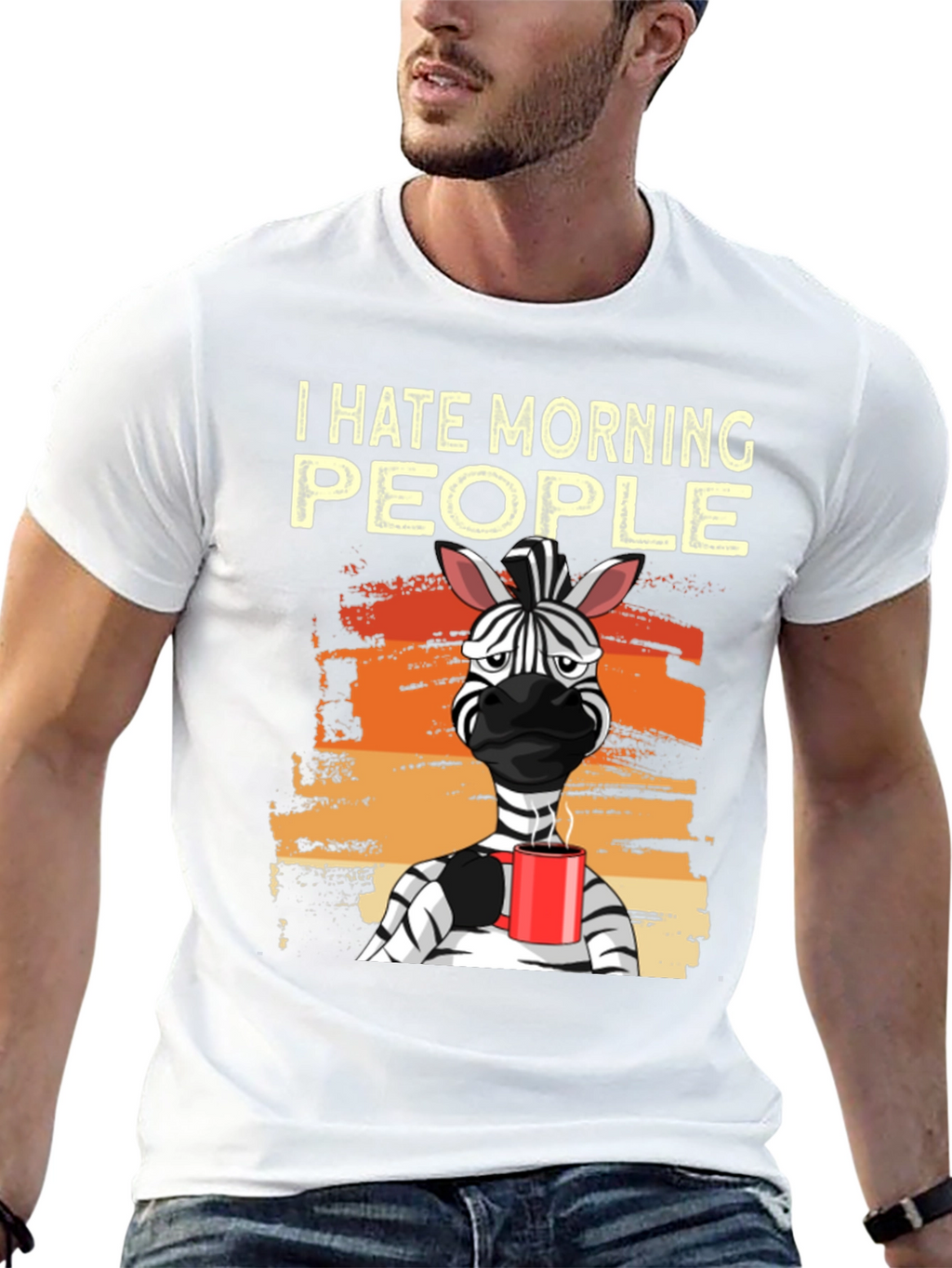 I Hate Morning People Zebra Graphic Tee