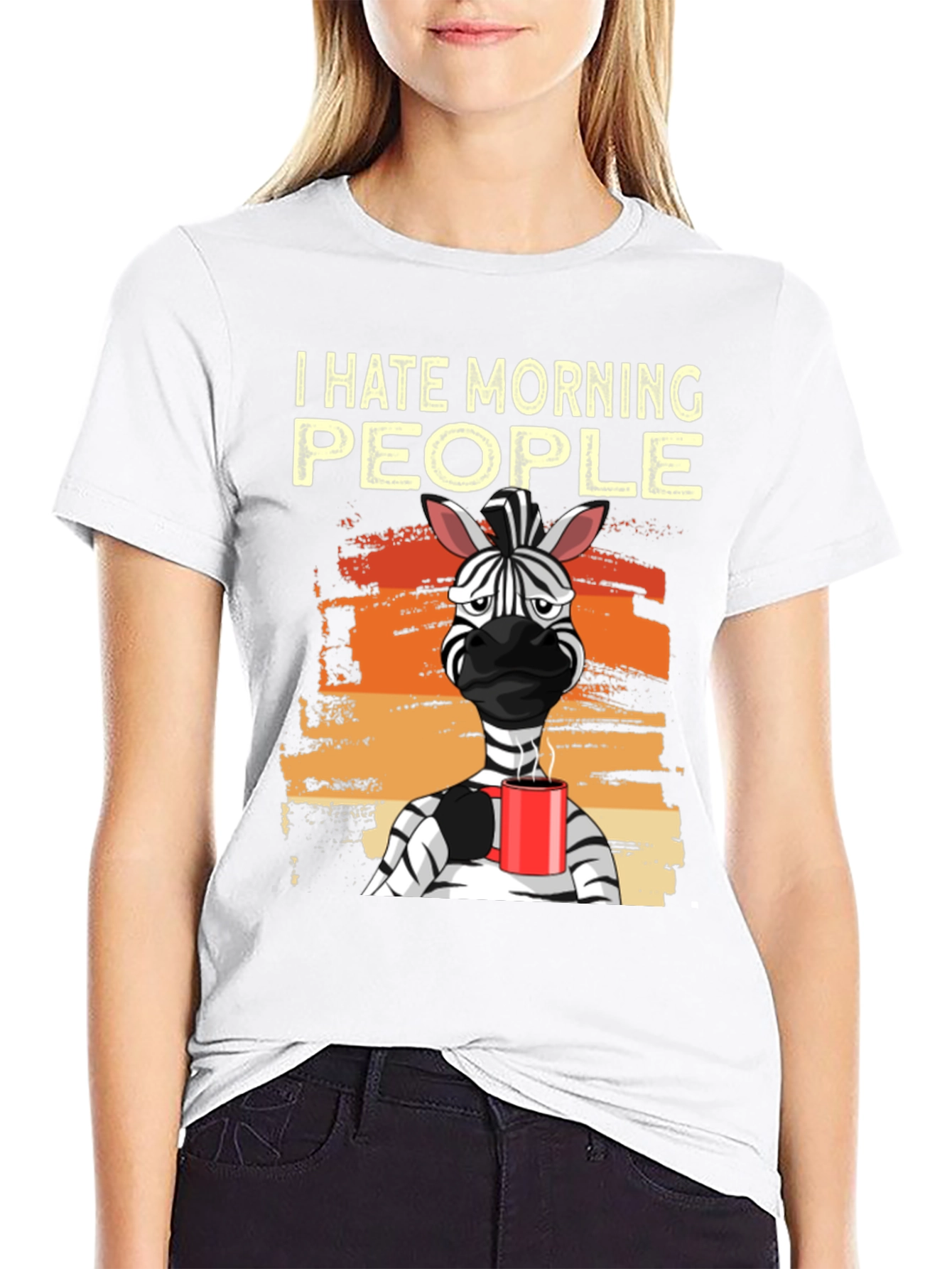 I Hate Morning People Zebra Graphic Tee