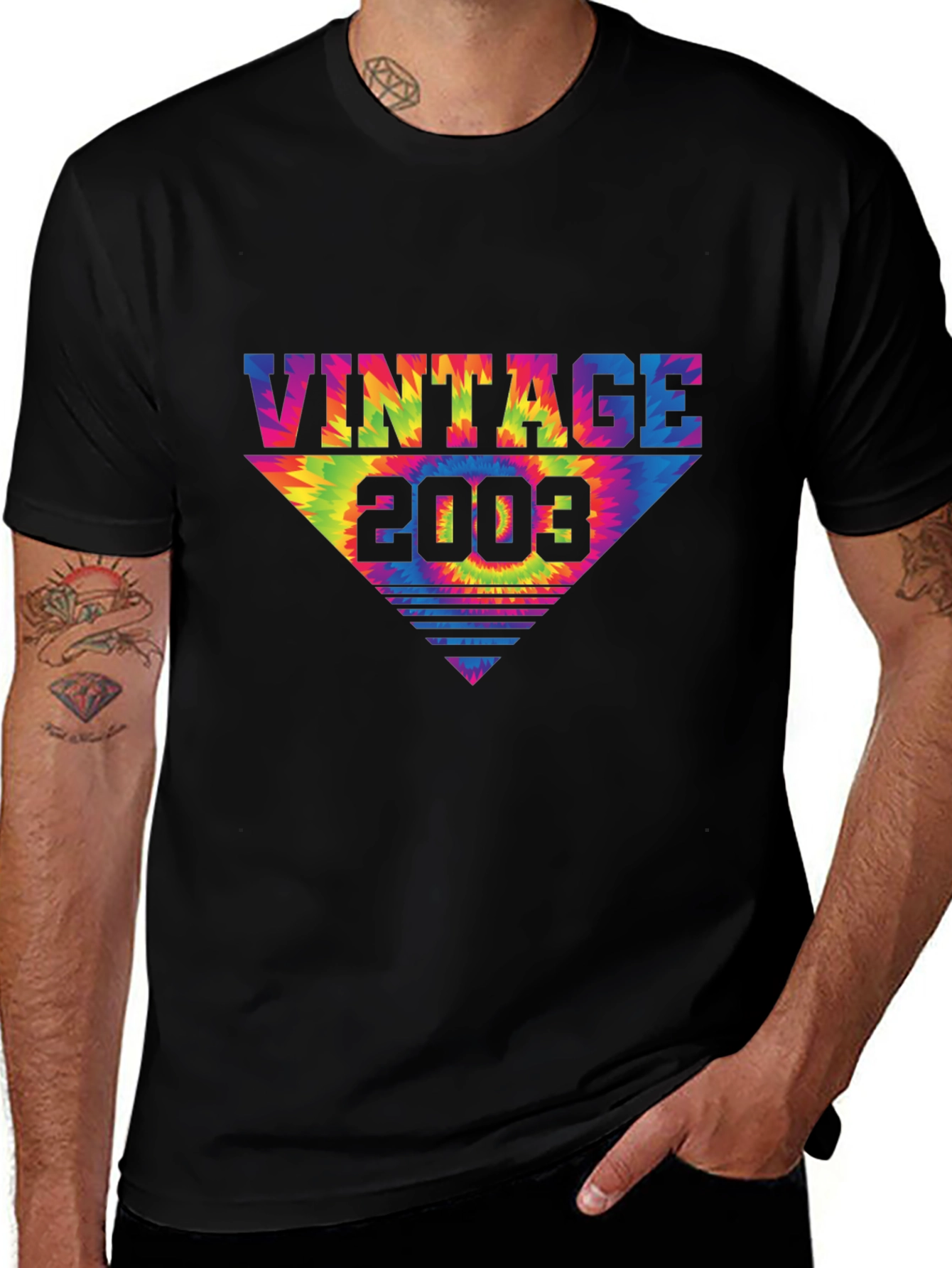 Vintage 2003 Tie Dye Triangle T-Shirt